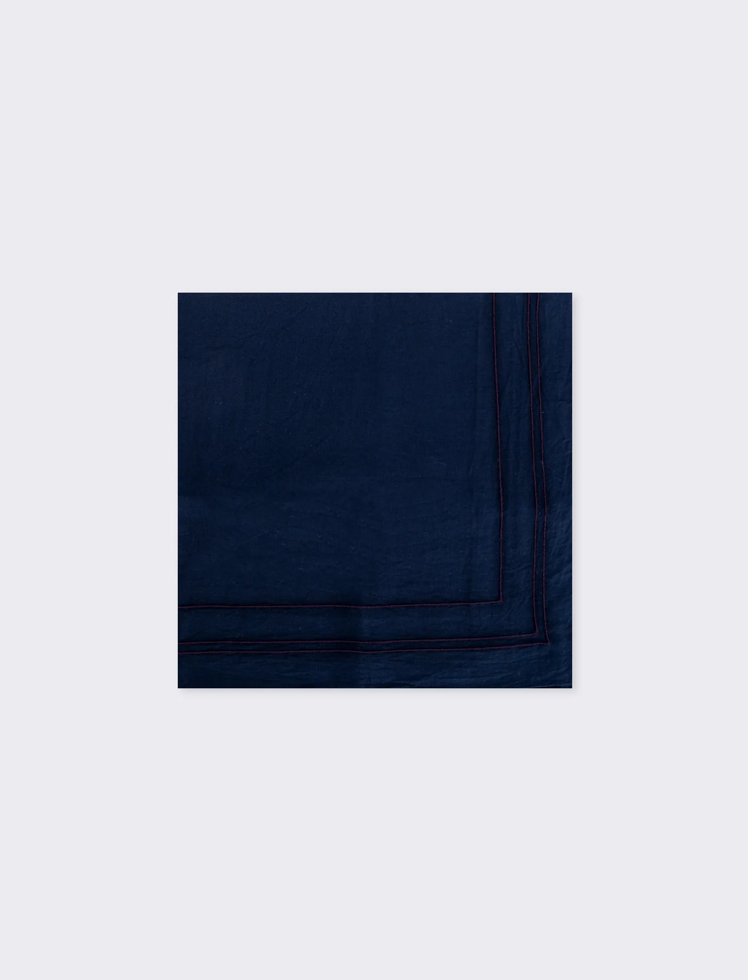 Foulard uomo con riga ricamata unita - Blu - Image 2