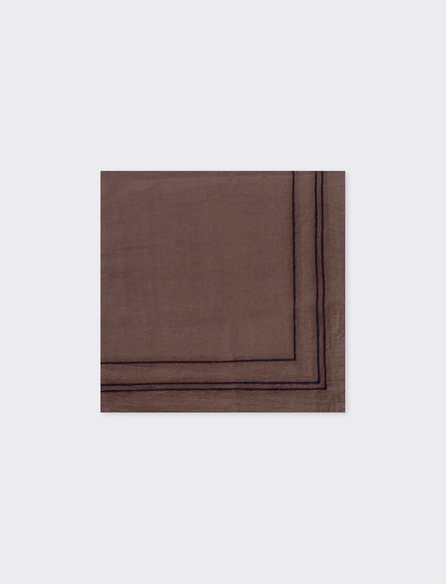 Foulard uomo con riga ricamata unita - Grigio fango - Image 2