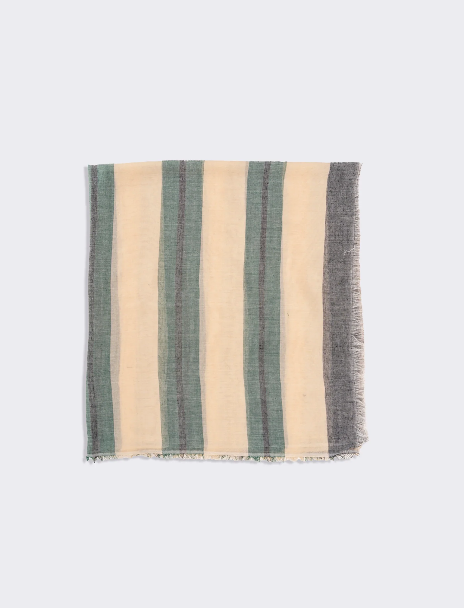 Foulard uomo righe larghe - Beige - Image 2