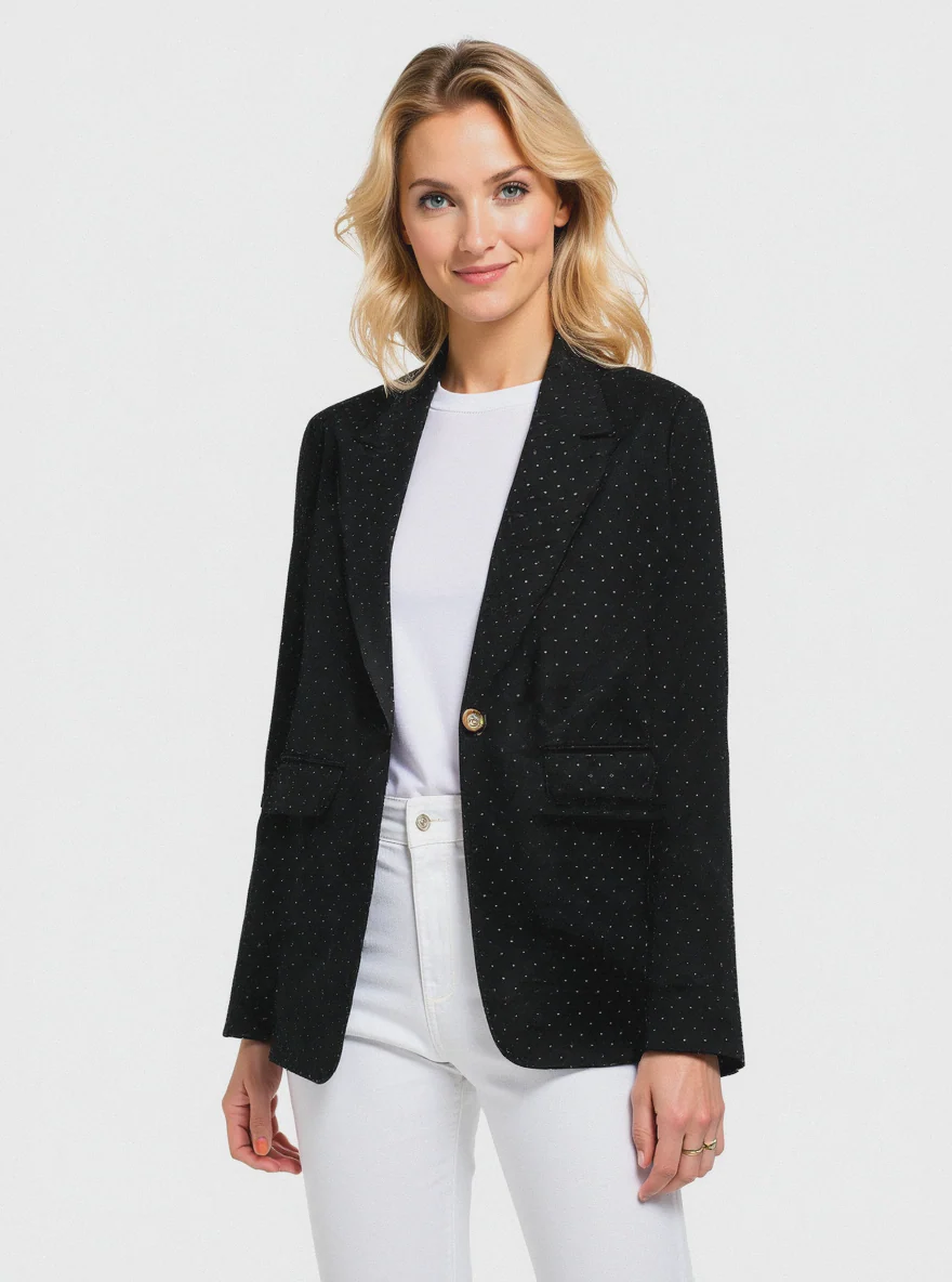 GIACCA CON STRASS - Nero