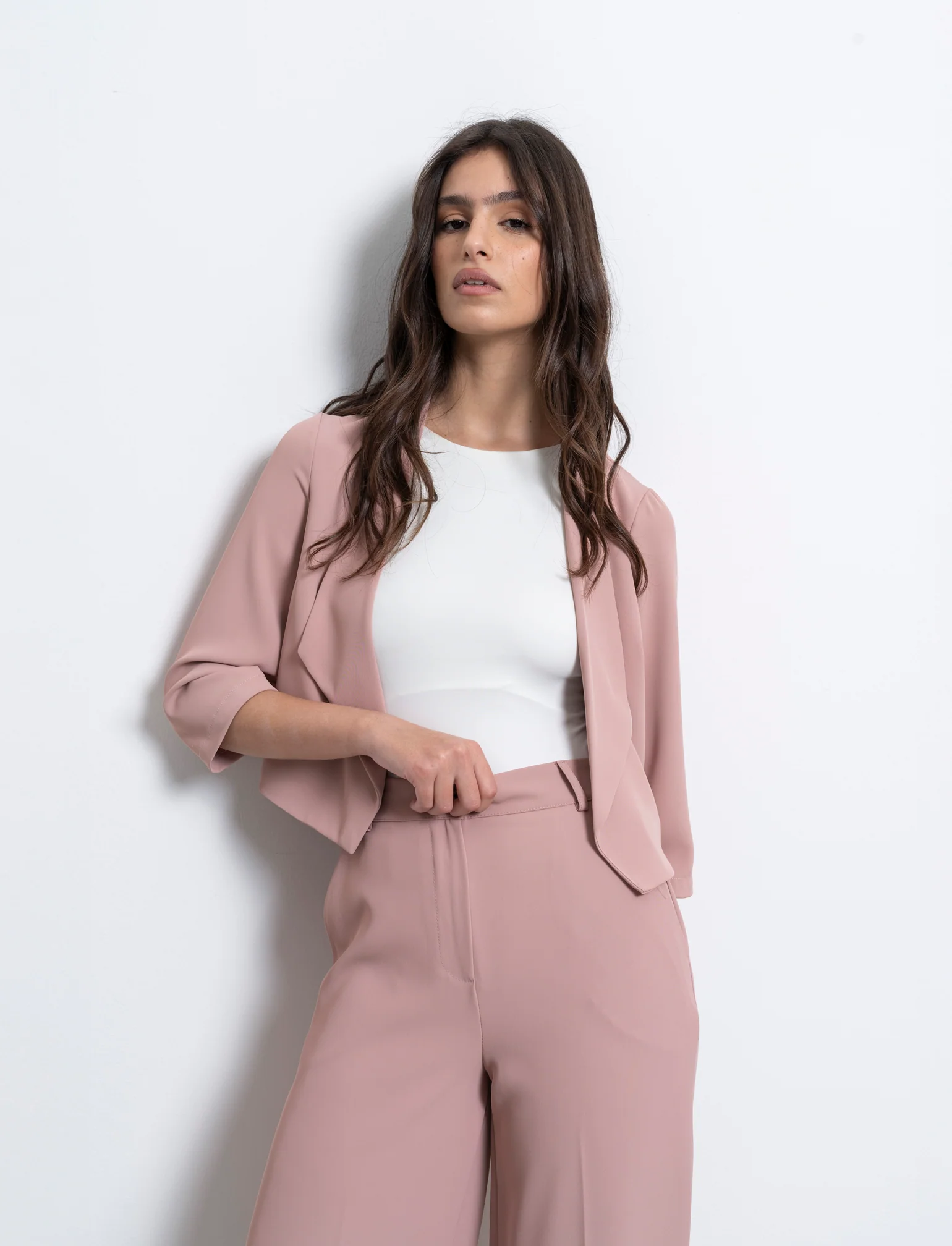 Giacca corta con bavaro largo - Rosa