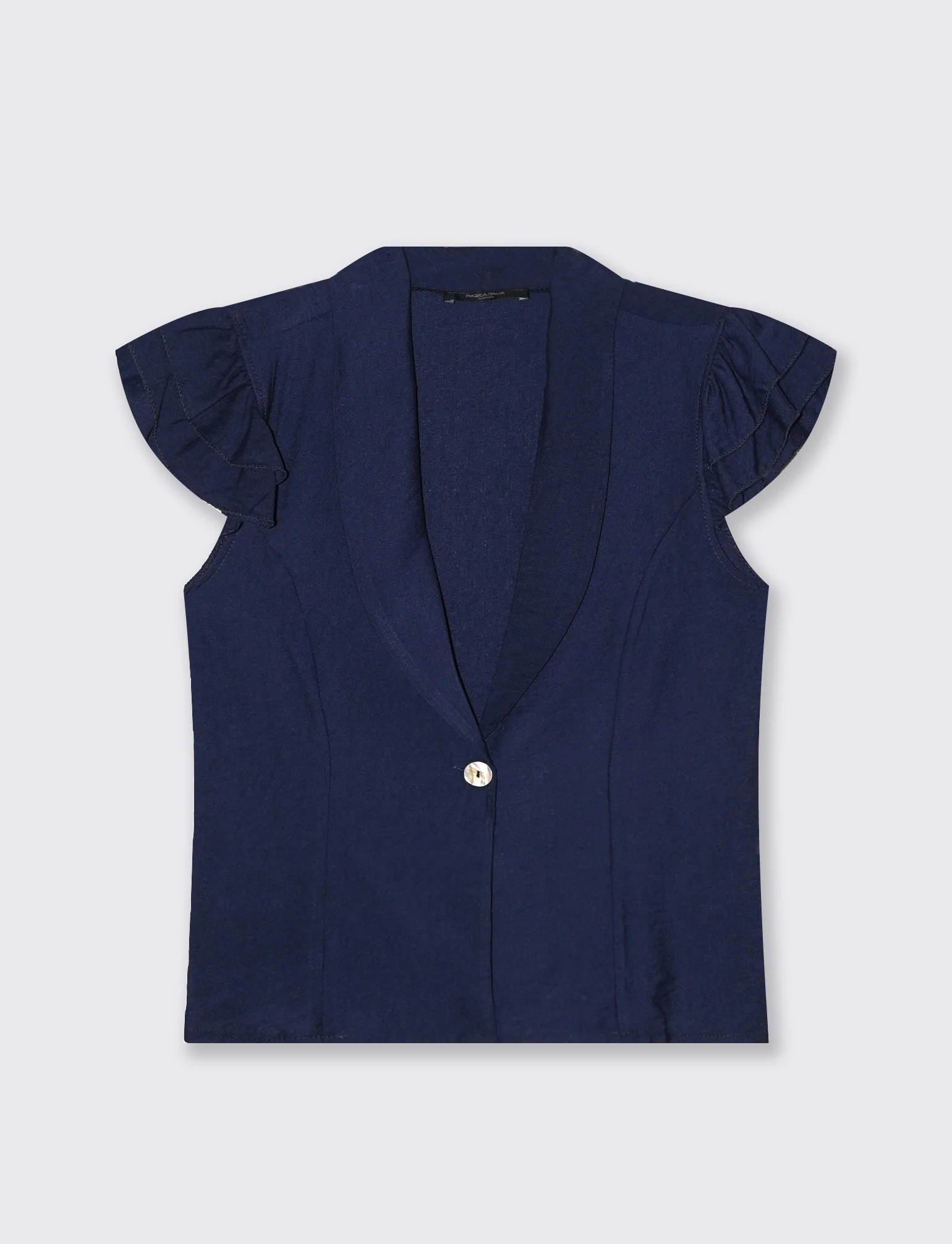 Giacca corta con maniche con arriccio - Blu