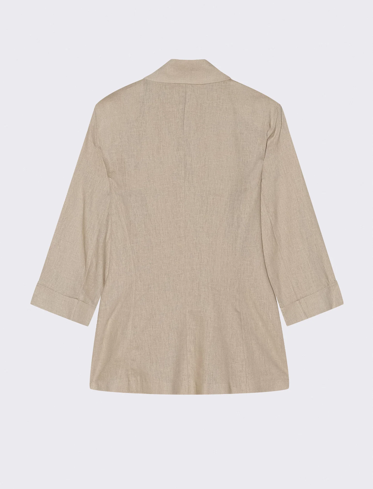 GIACCA CORTA IN LINO - Beige corda - Image 2
