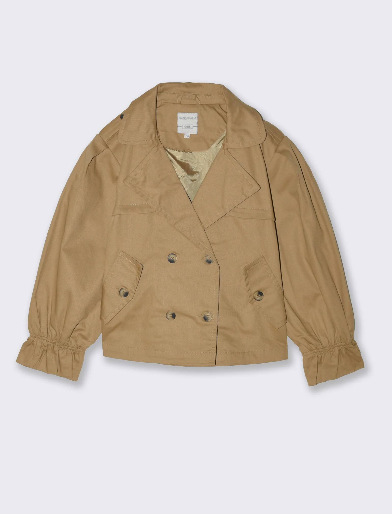 Giacca corta in twill da bambina - Kaky 1 - Image 4