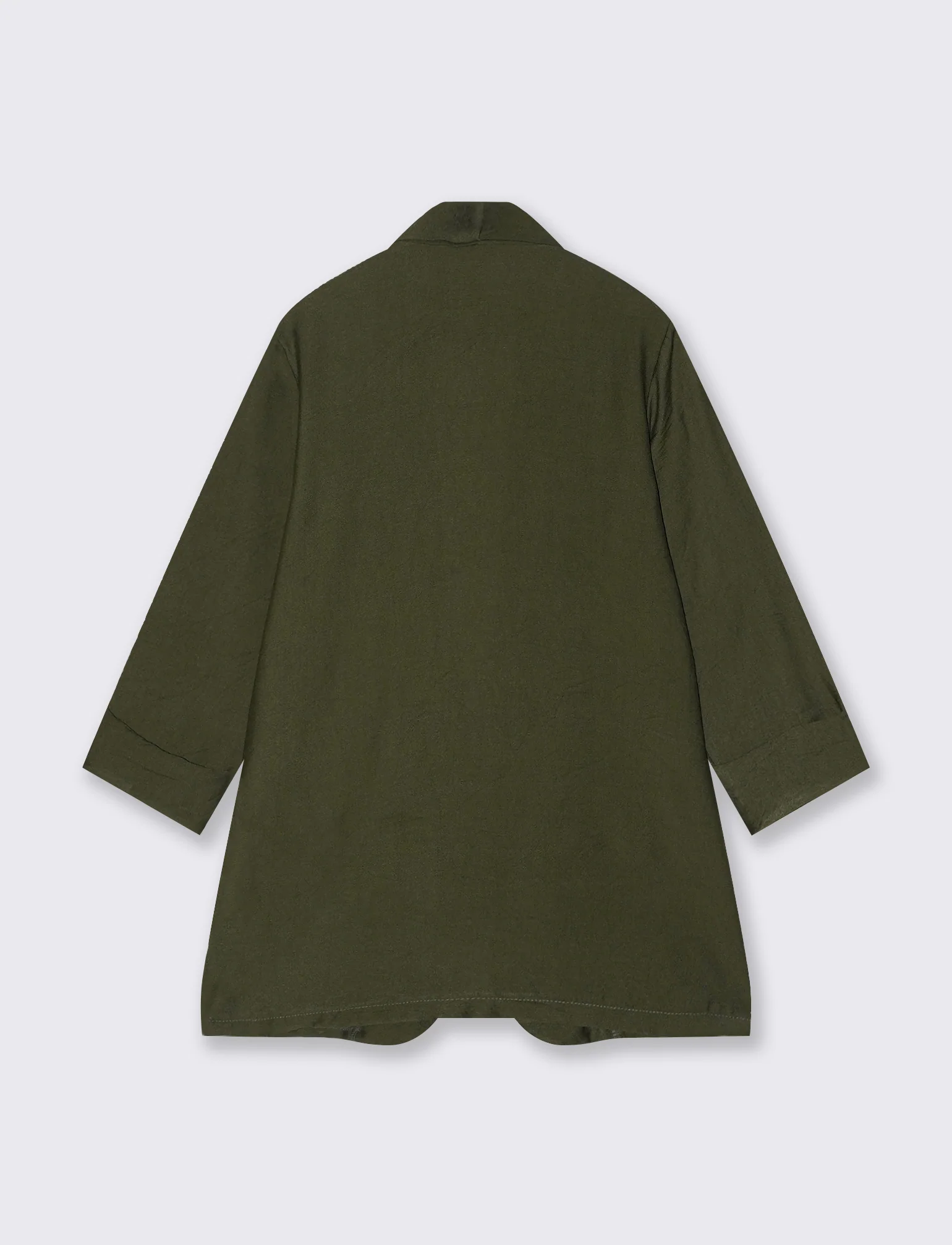 Giacca destrutturata aperta senza bottoni - Verde militare - Image 4