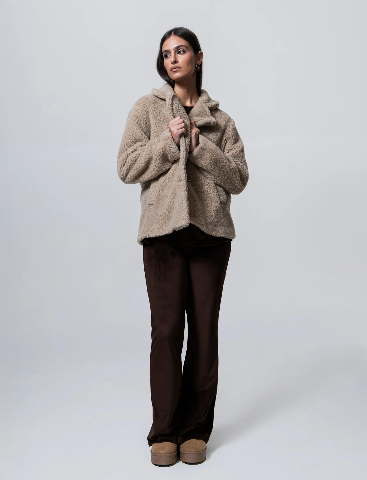 Giacca effetto teddy - Beige - Image 4