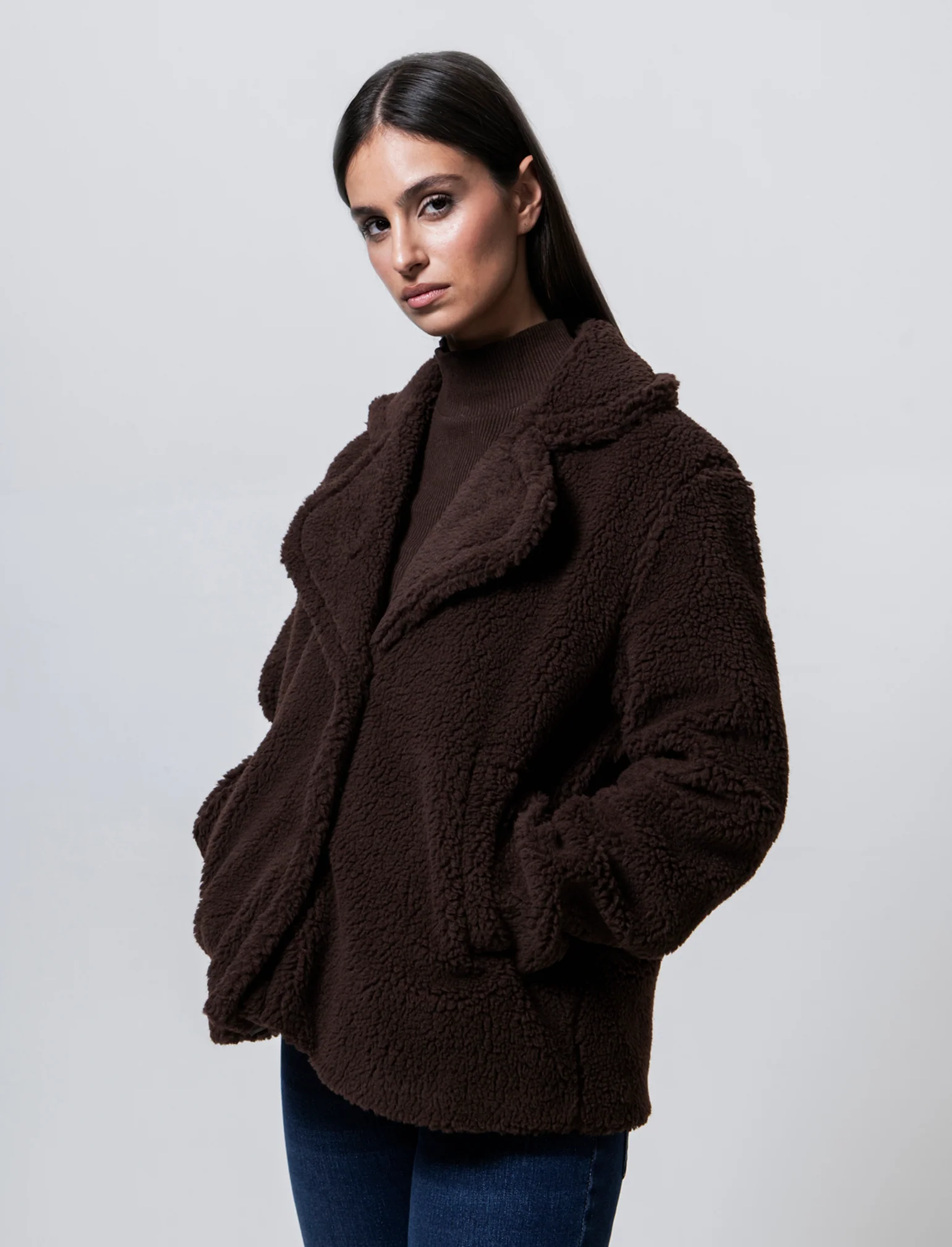 Giacca effetto teddy - Moro - Image 3
