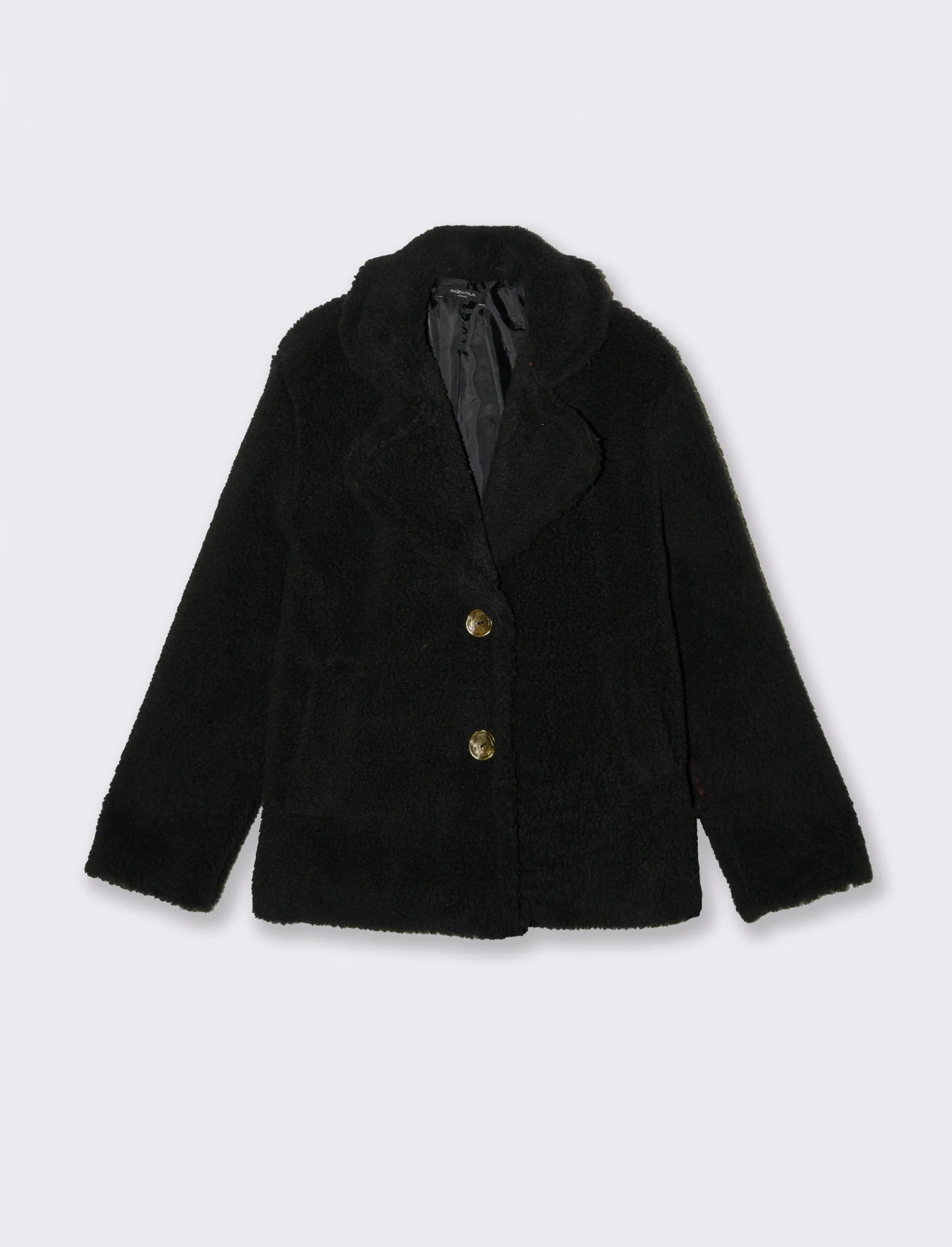 Giacca effetto teddy - Nero - Image 4