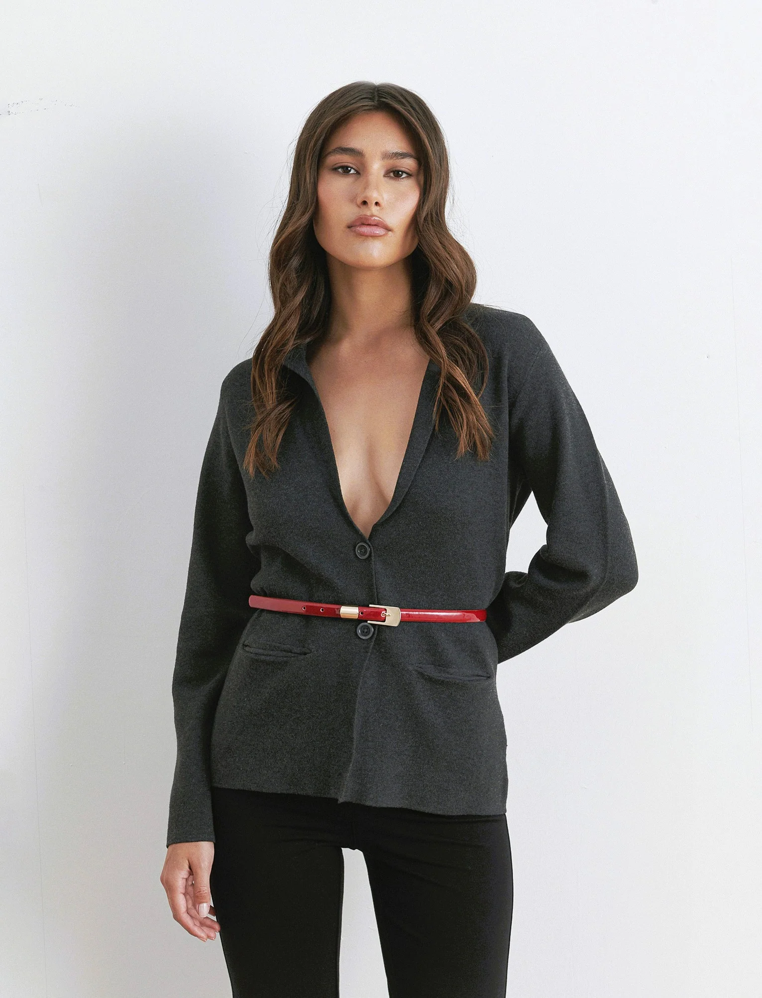 GIACCA IN MAGLIA - Antracite melange - Image 4