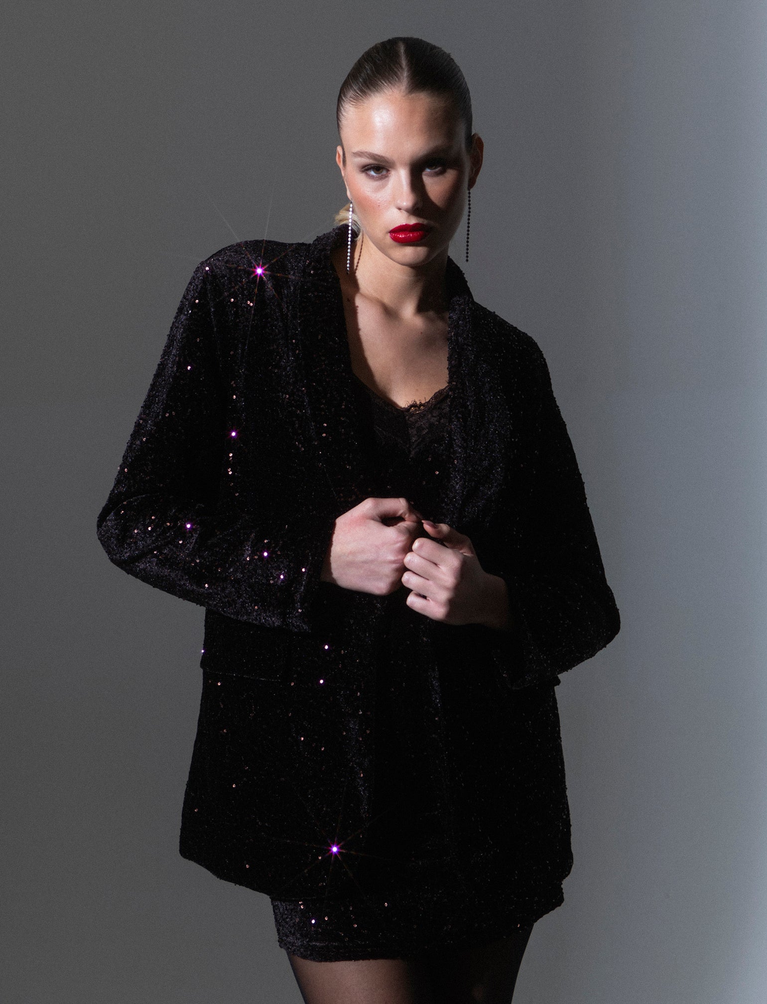 Giacca in paillettes - Moro - Image 4