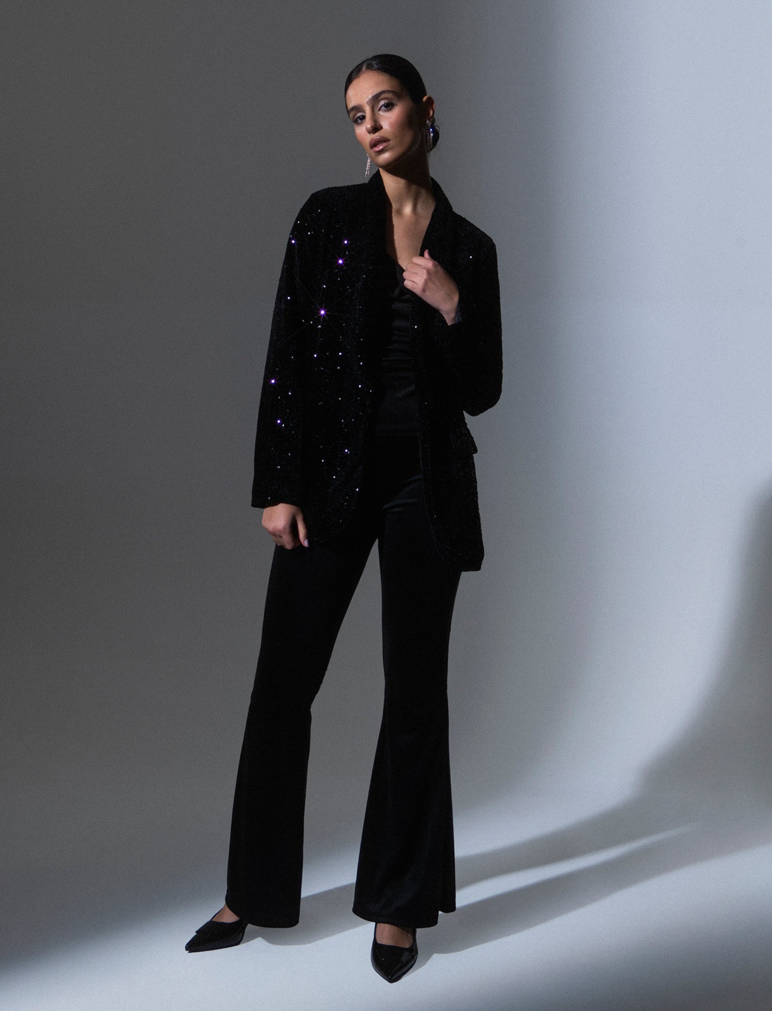 Giacca in paillettes - Nero - Image 4
