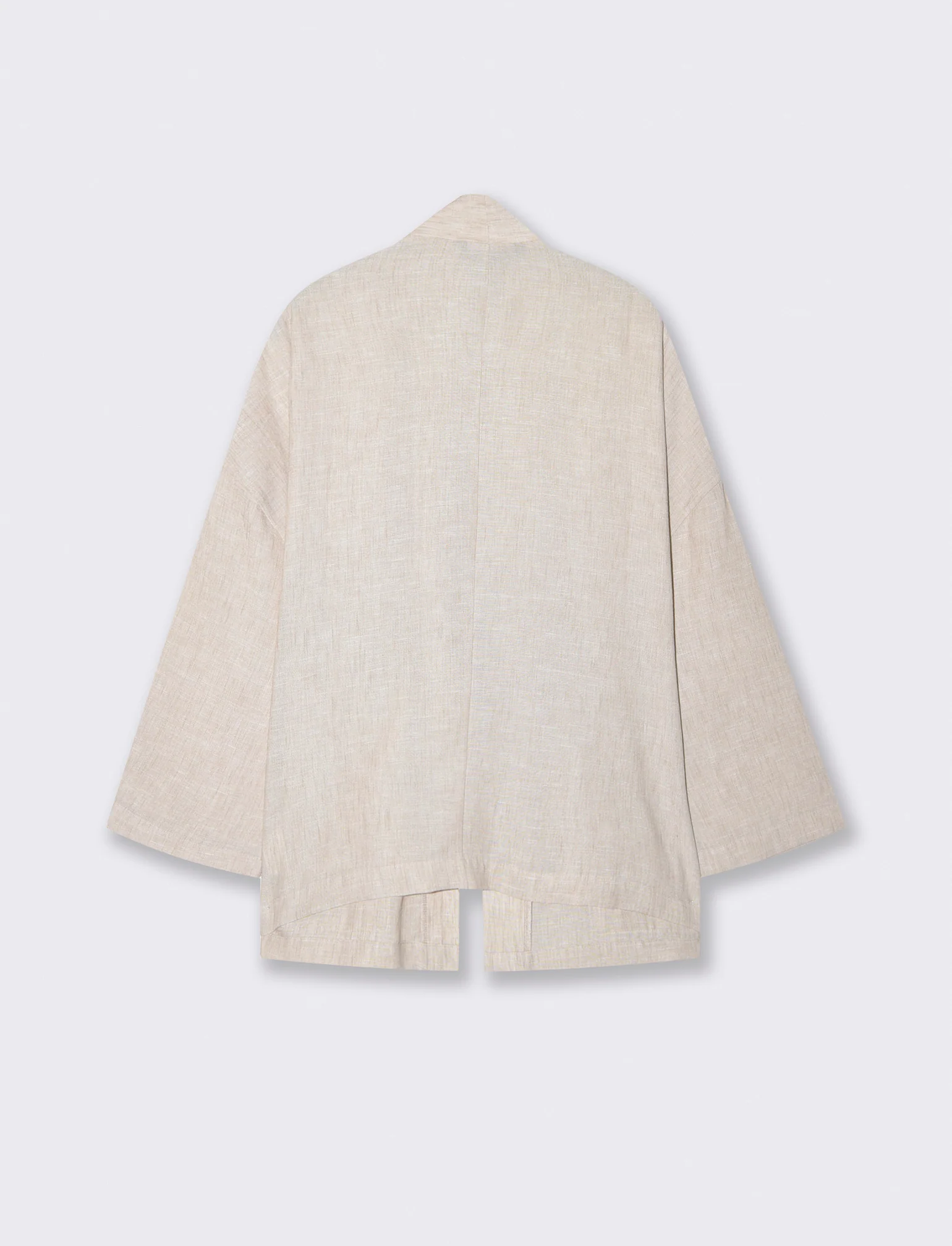 Giacca Kimono con Tasche Frontali - Beige grano - Image 2