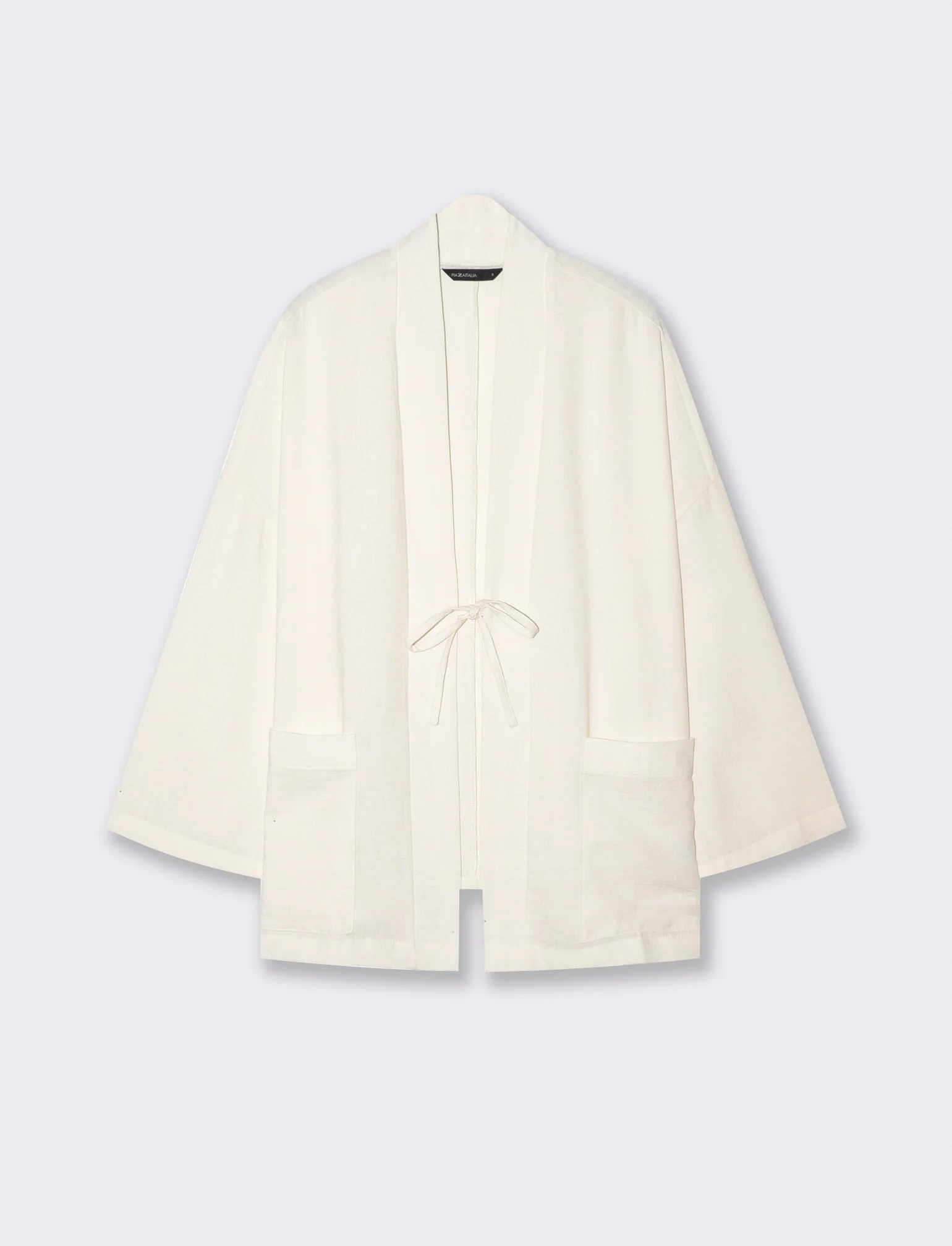 Giacca Kimono con Tasche Frontali - Bianco latte
