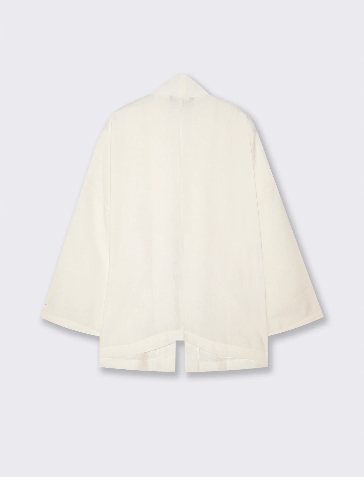 Giacca Kimono con Tasche Frontali - Bianco latte - Image 2