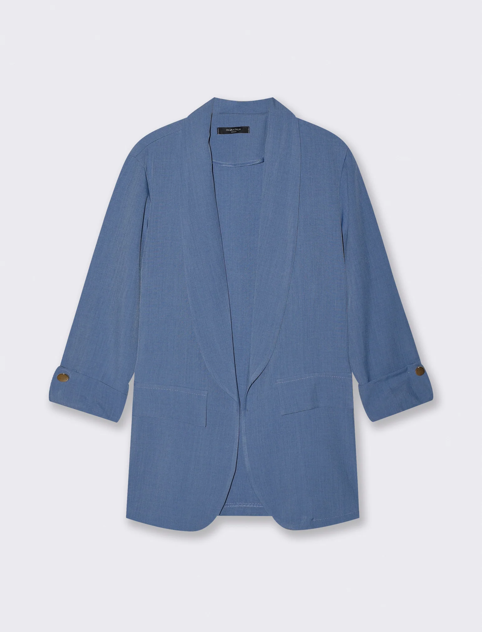 Giacca Manica Tre Quarti Senza Bottoni - Denim