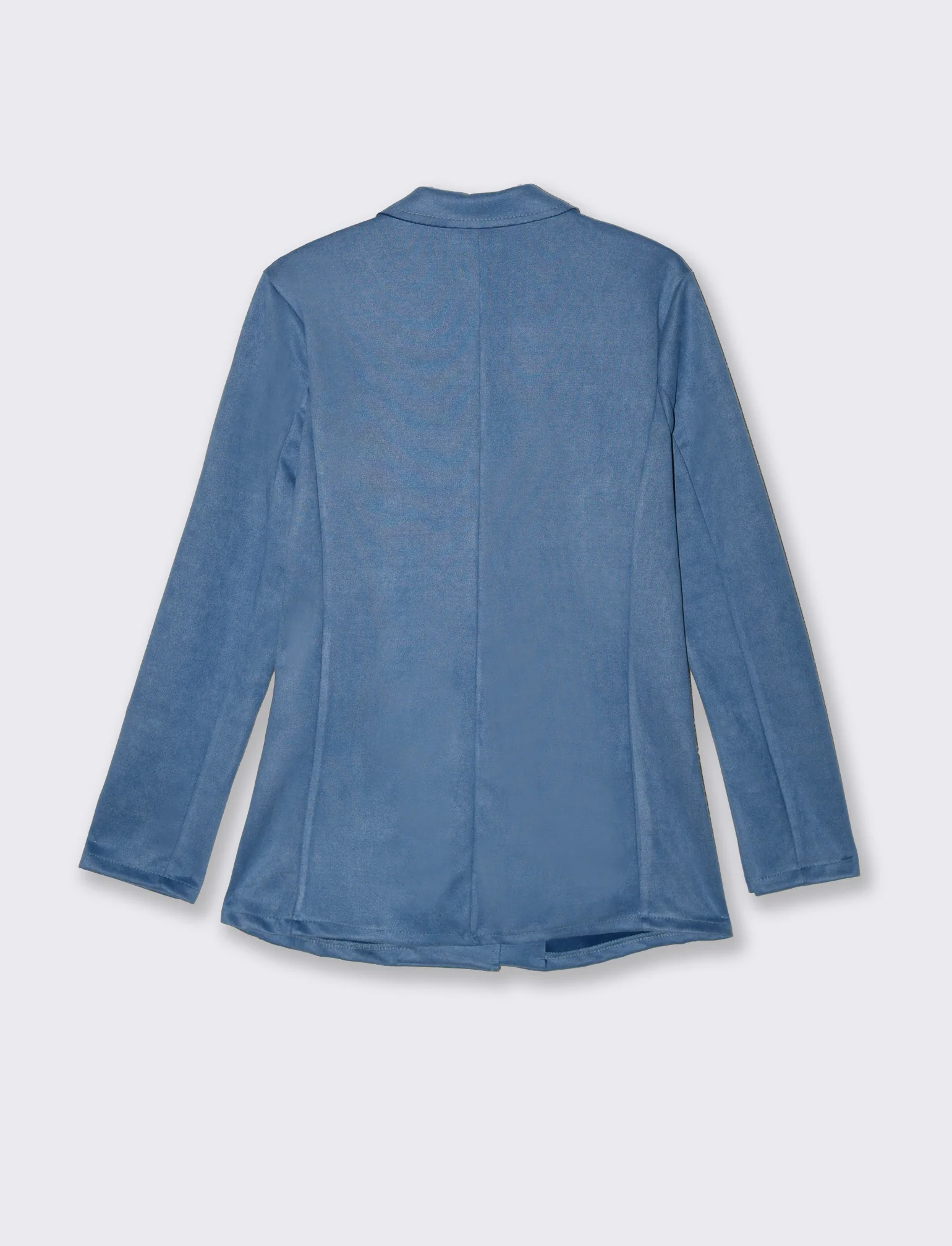 Giacca monopetto in tessuto scamosciato - Denim - Image 4