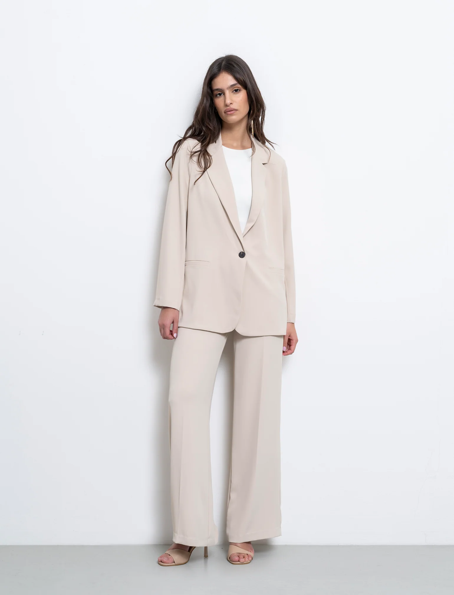 Giacca monopetto over - Beige - Image 3
