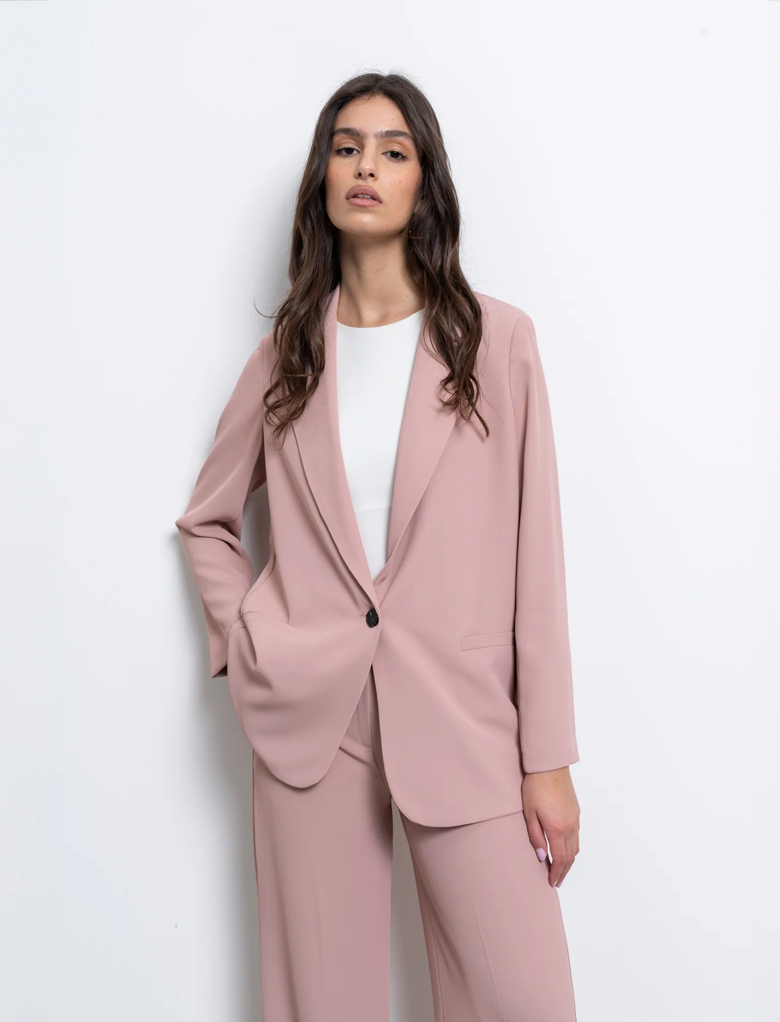 Giacca monopetto over - Rosa