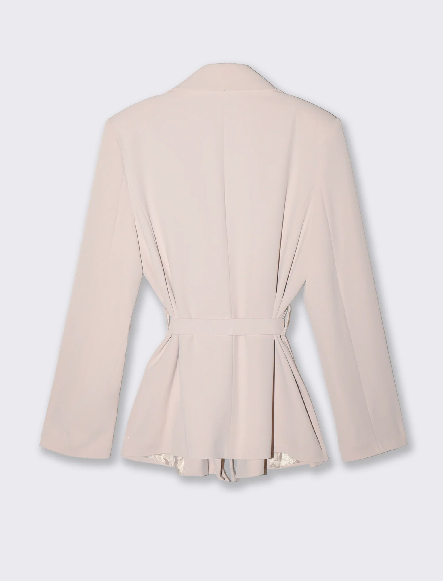 Giacca over con cintura per donne - Beige - Image 2