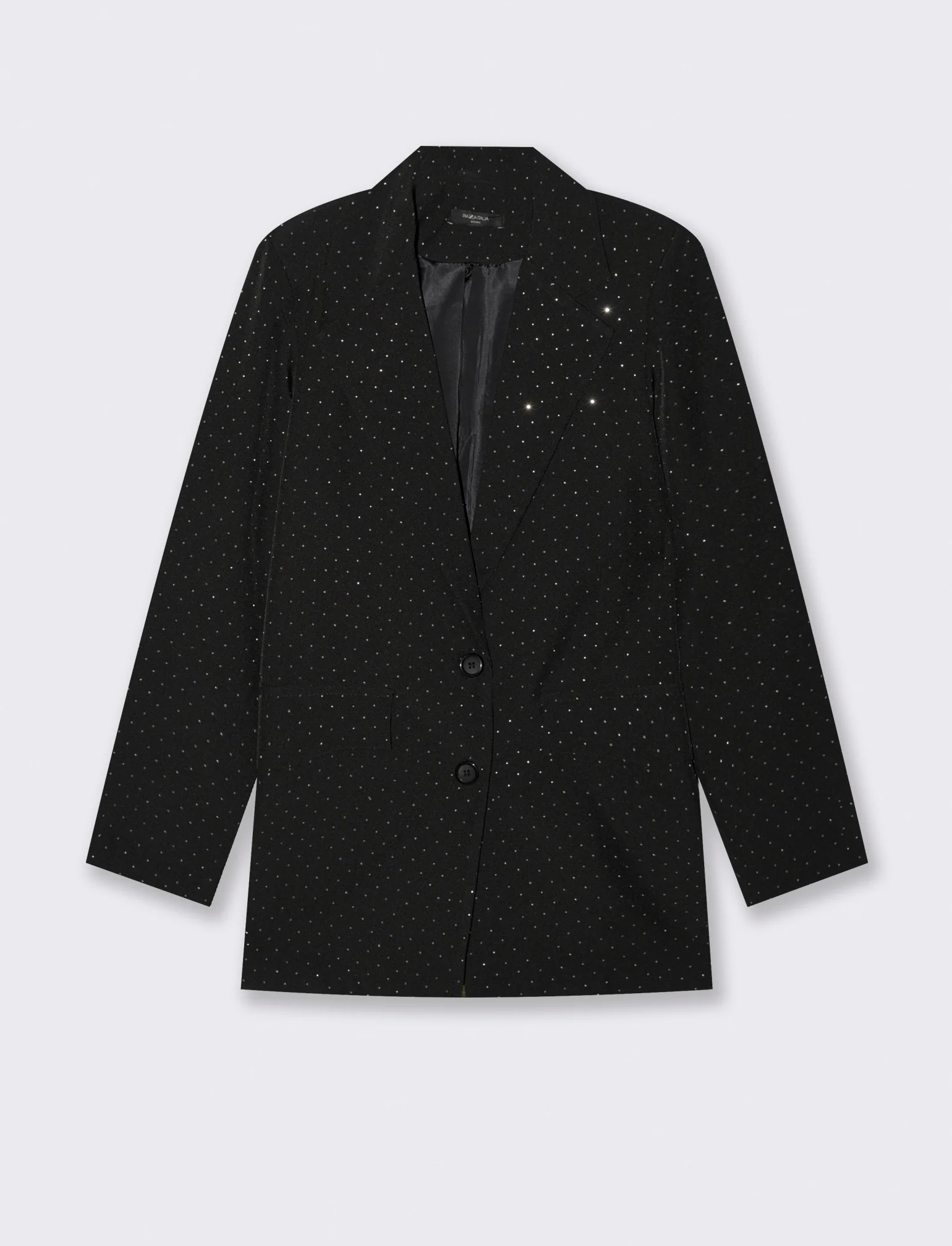 Giacca over con strass - Nero