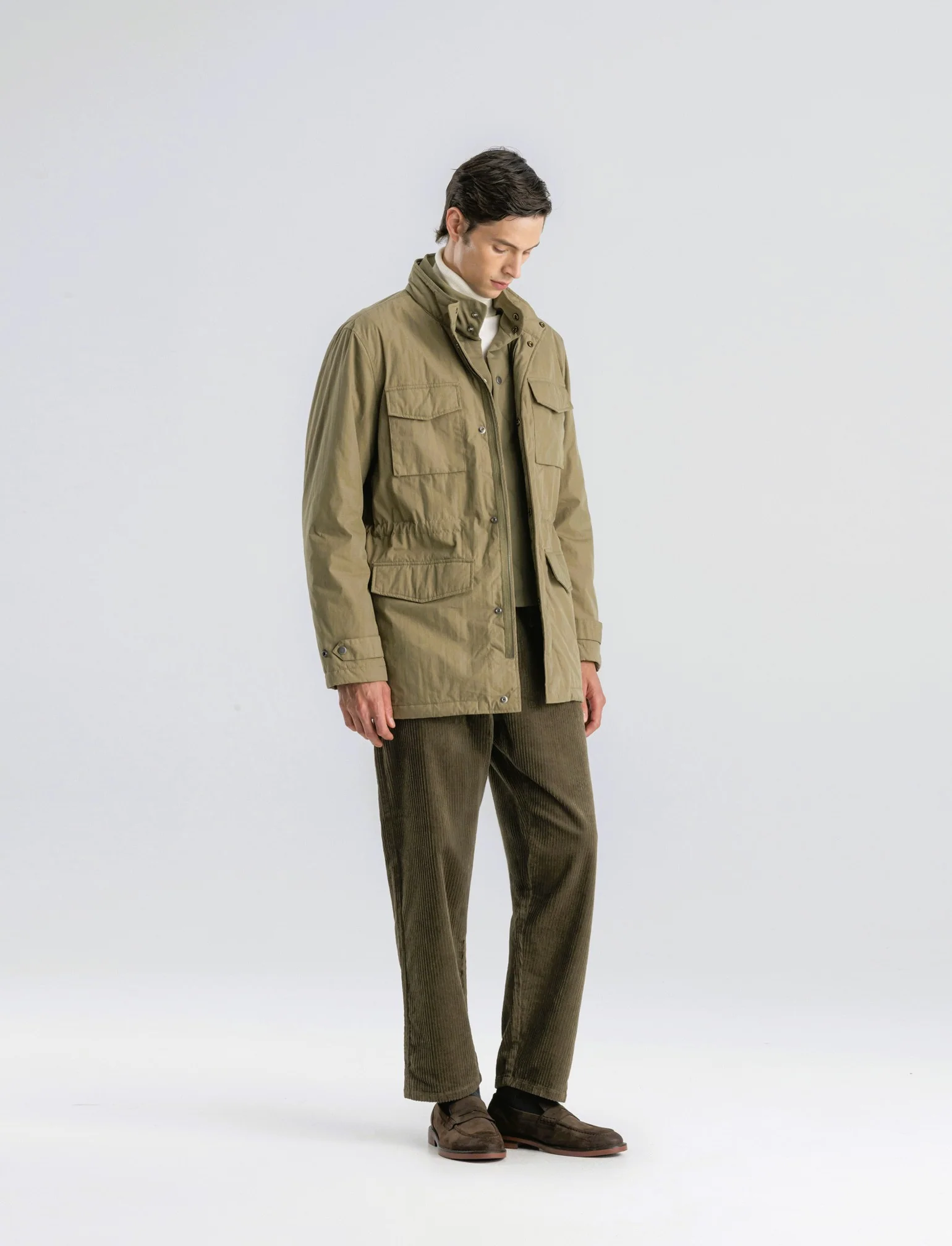 GIACCA SAHARIANA CON GILET INTERNO - Verde oliva - Image 3