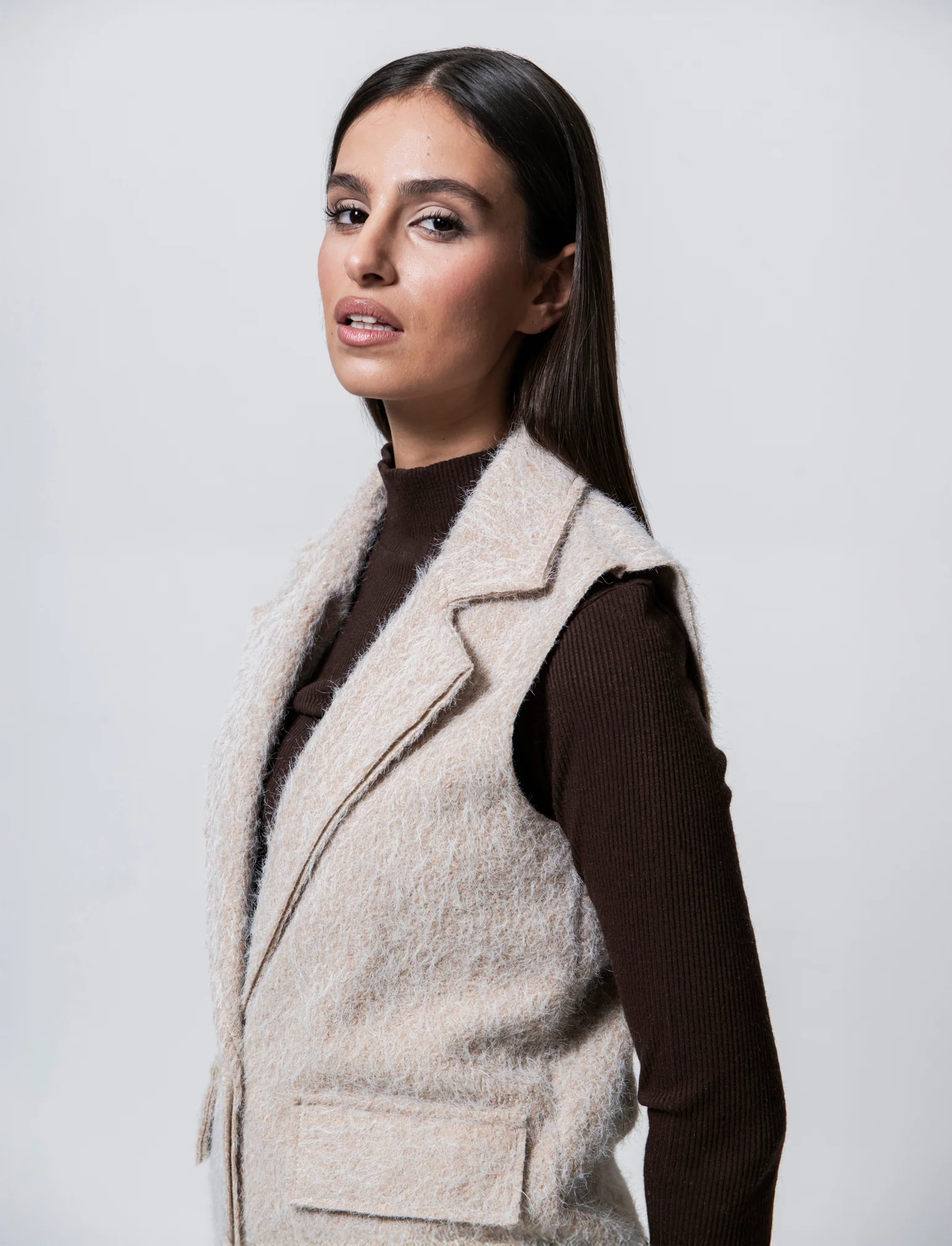 giacca smanicata - Beige - Image 4