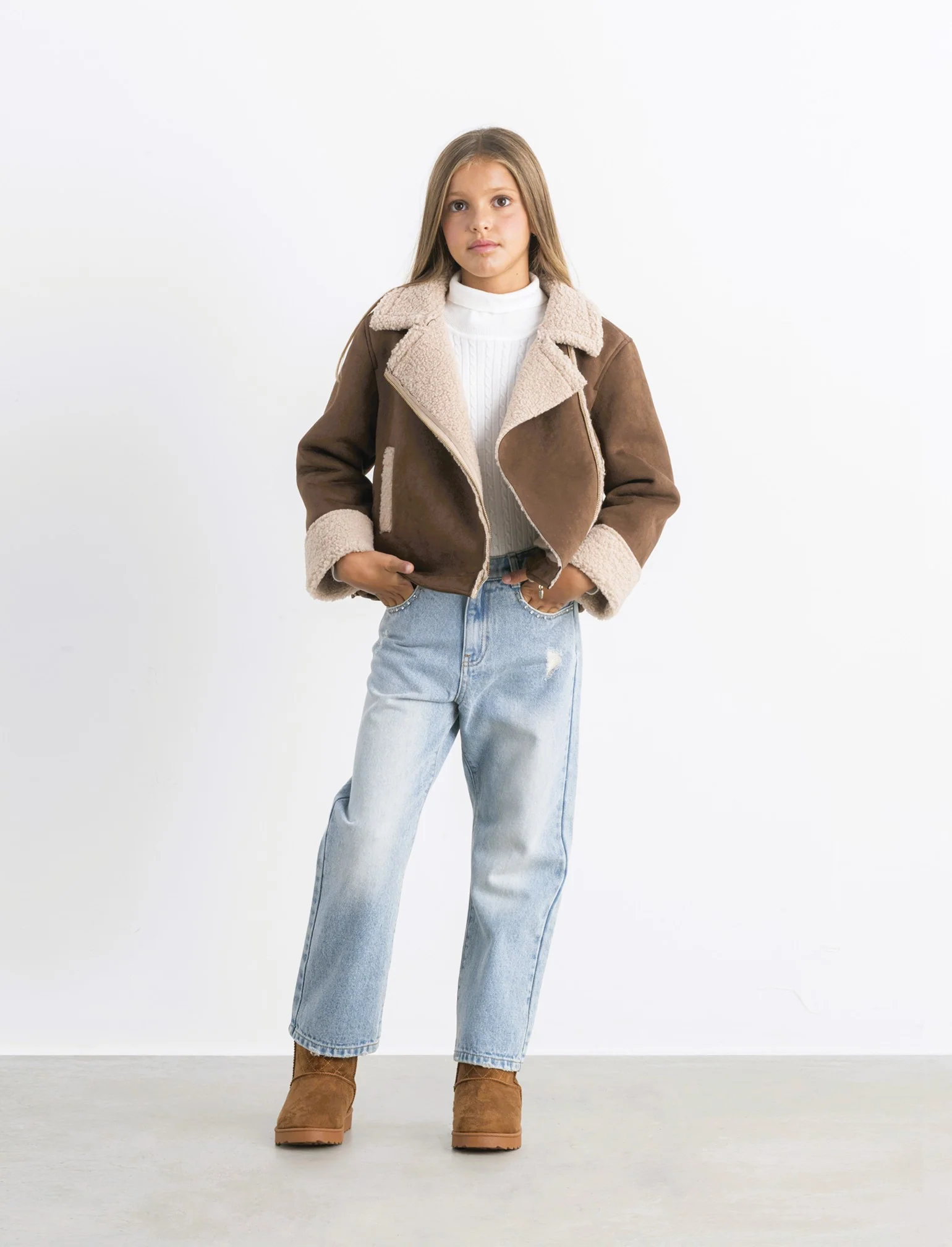 Giacca stile biker bambina - biscotto