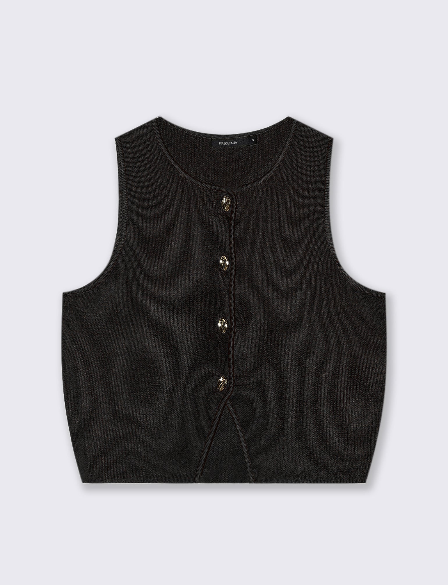 GILET CON BOTTONI GIOIELLO - Nero