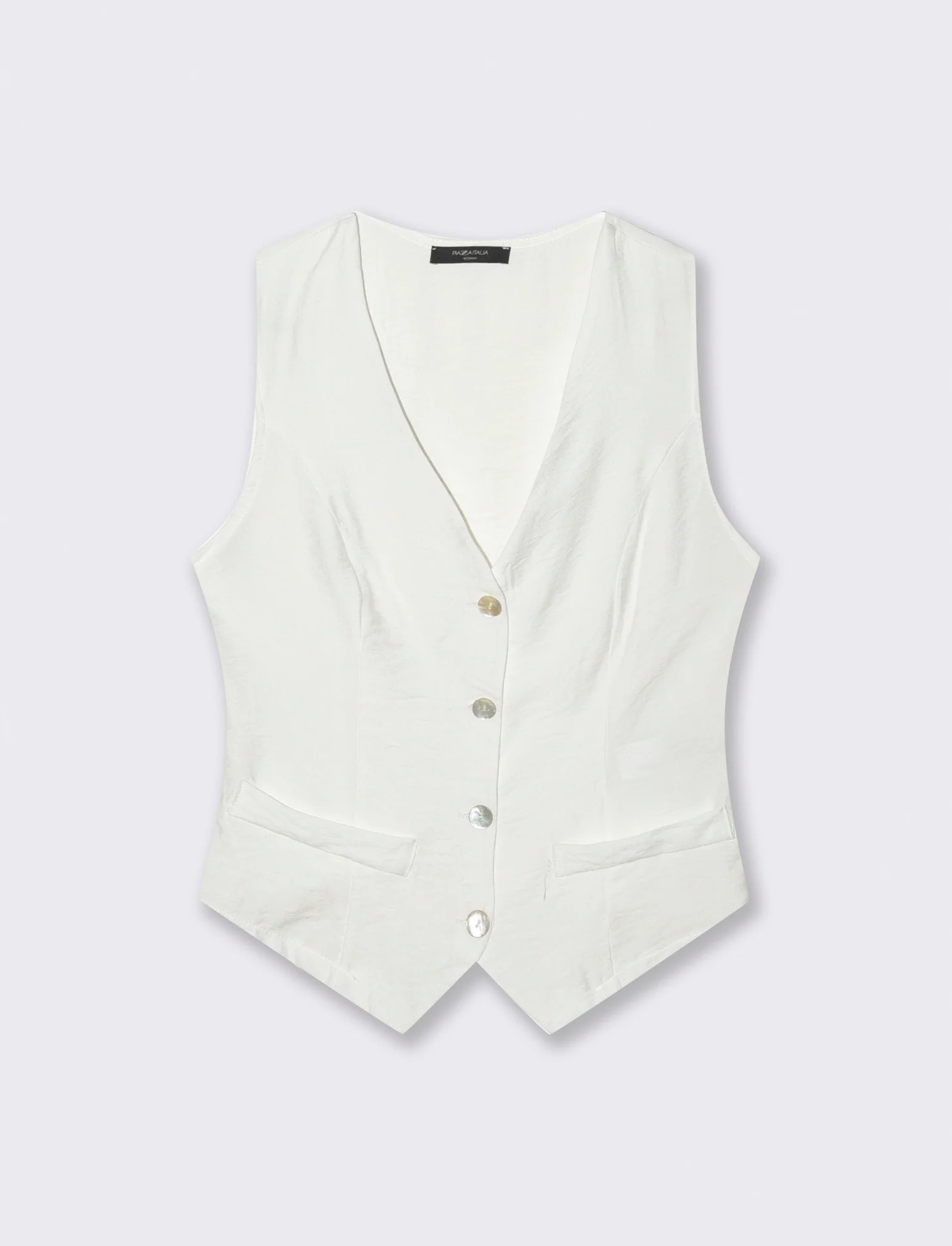 Gilet con bottoni in viscosa - Bianco