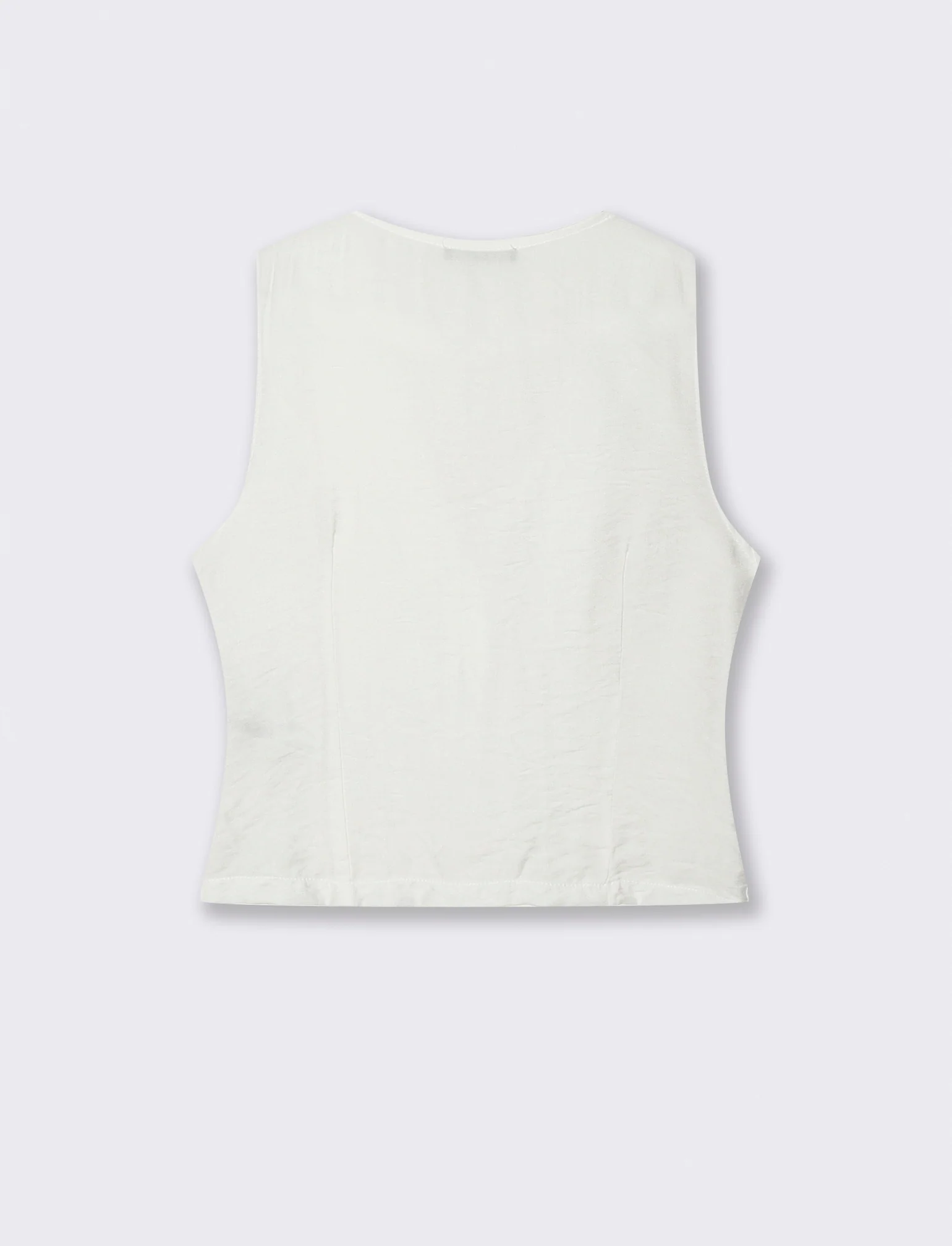 Gilet con bottoni in viscosa - Bianco - Image 2