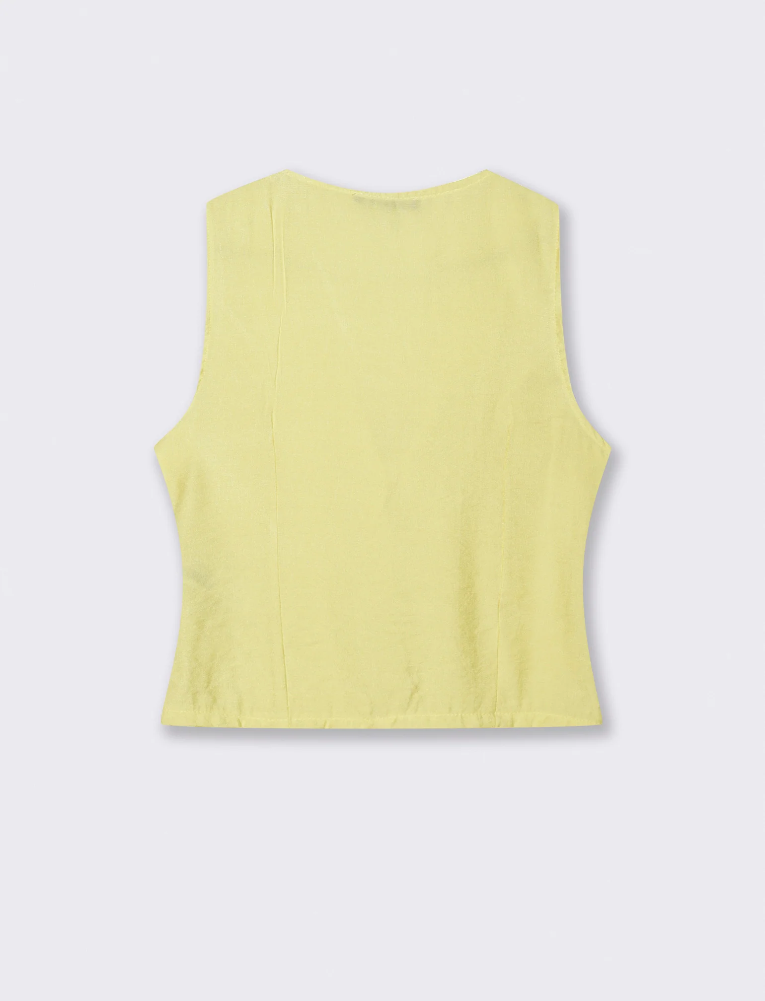 Gilet con bottoni in viscosa - Giallo - Image 2
