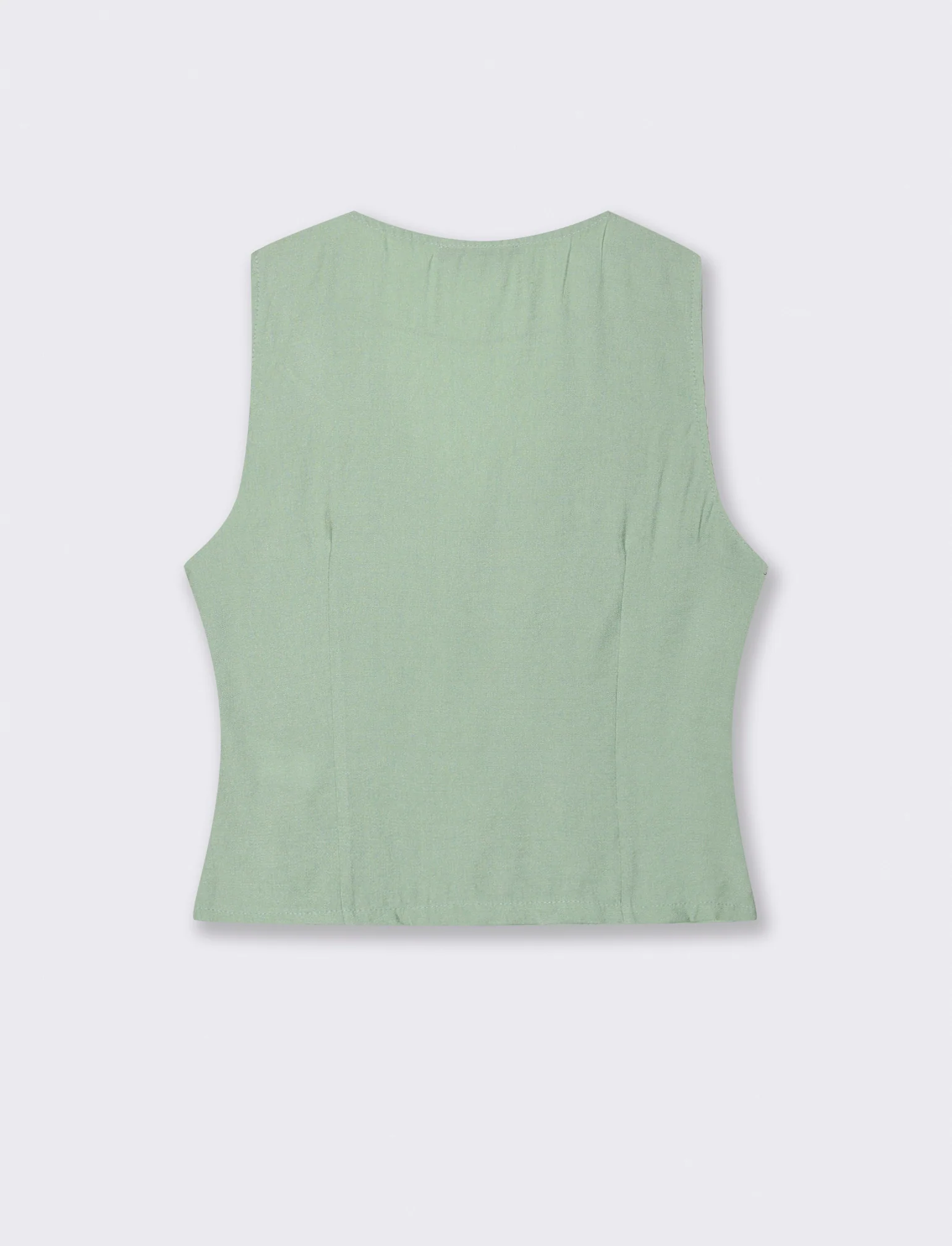 Gilet con bottoni in viscosa - Verde acqua - Image 2