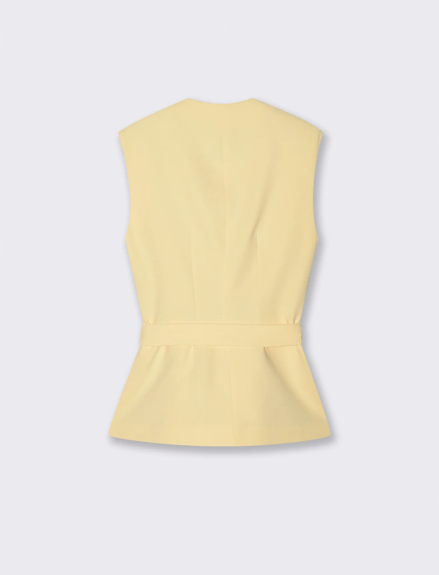 Gilet con Cintura e Scollo a V - Vaniglia - Image 5