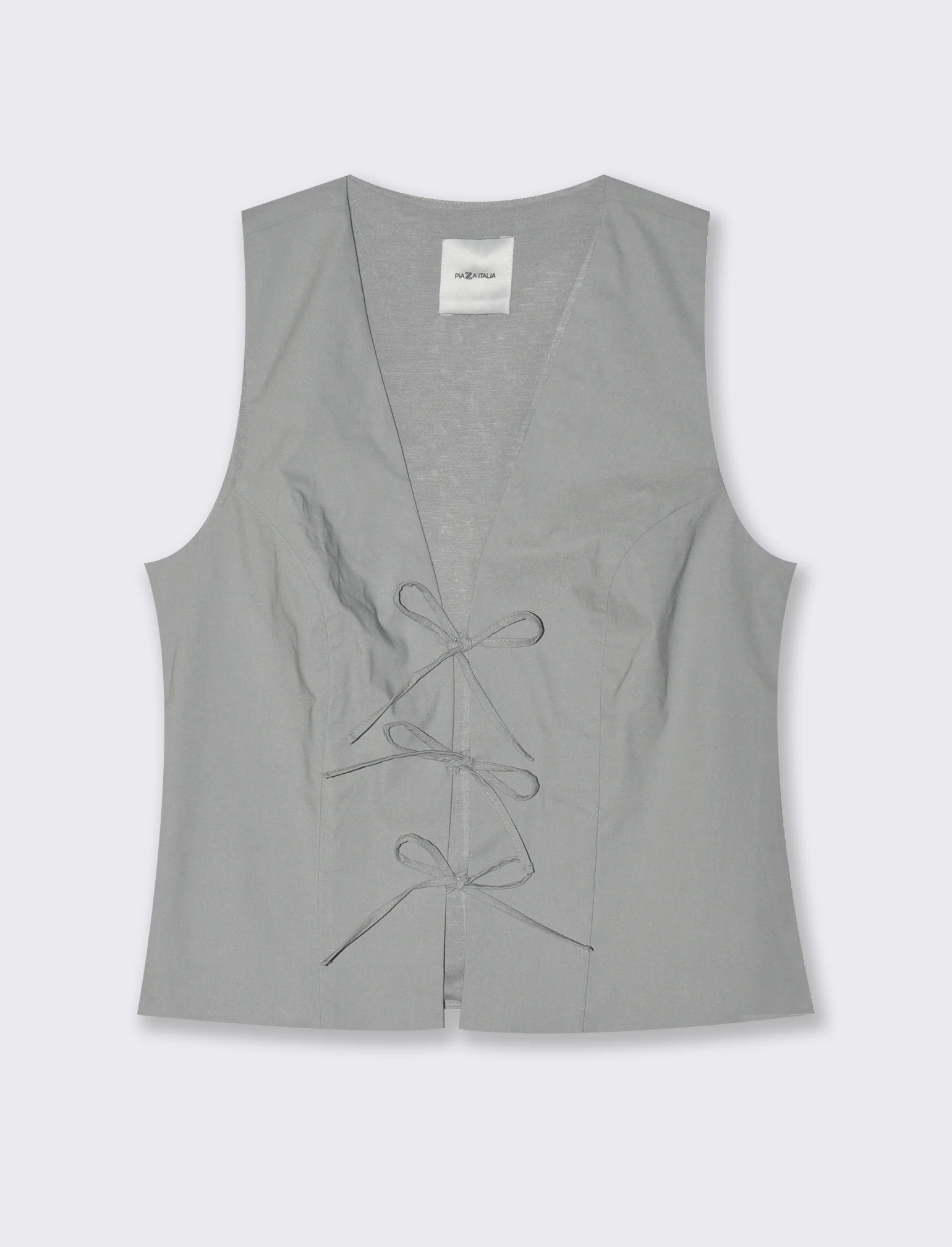 Gilet con laccetti da donna - Bianco perla - Image 4