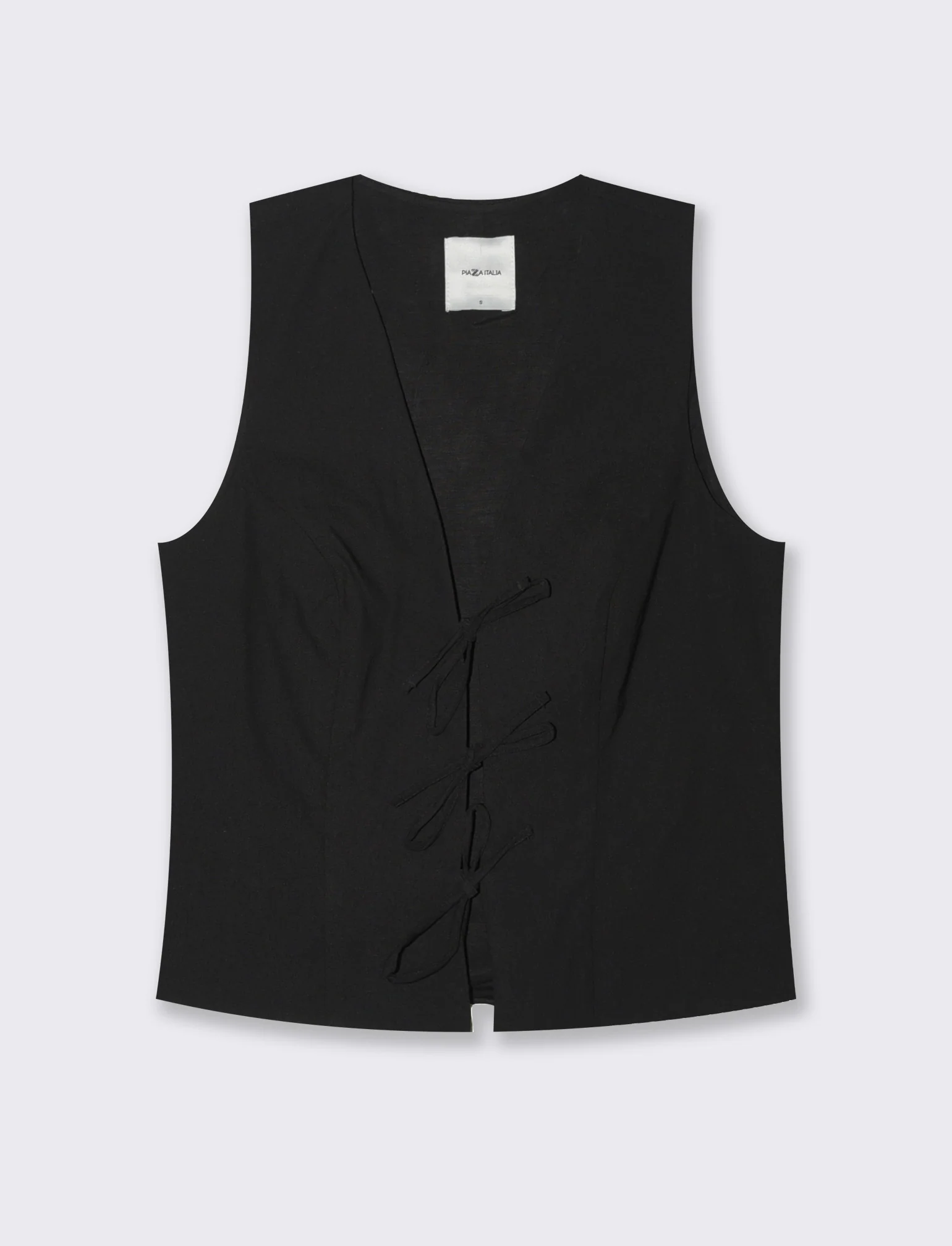 Gilet con laccetti da donna - Nero - Image 4