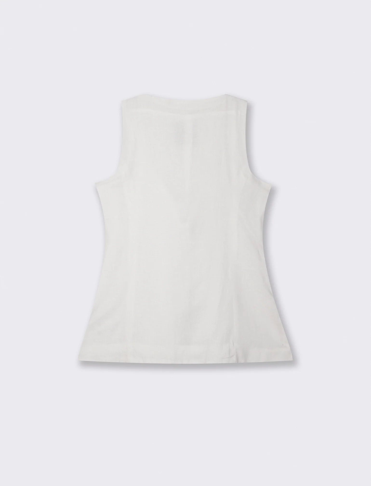 Gilet con Scollo Quadrato e Bottoni - Bianco - Image 5