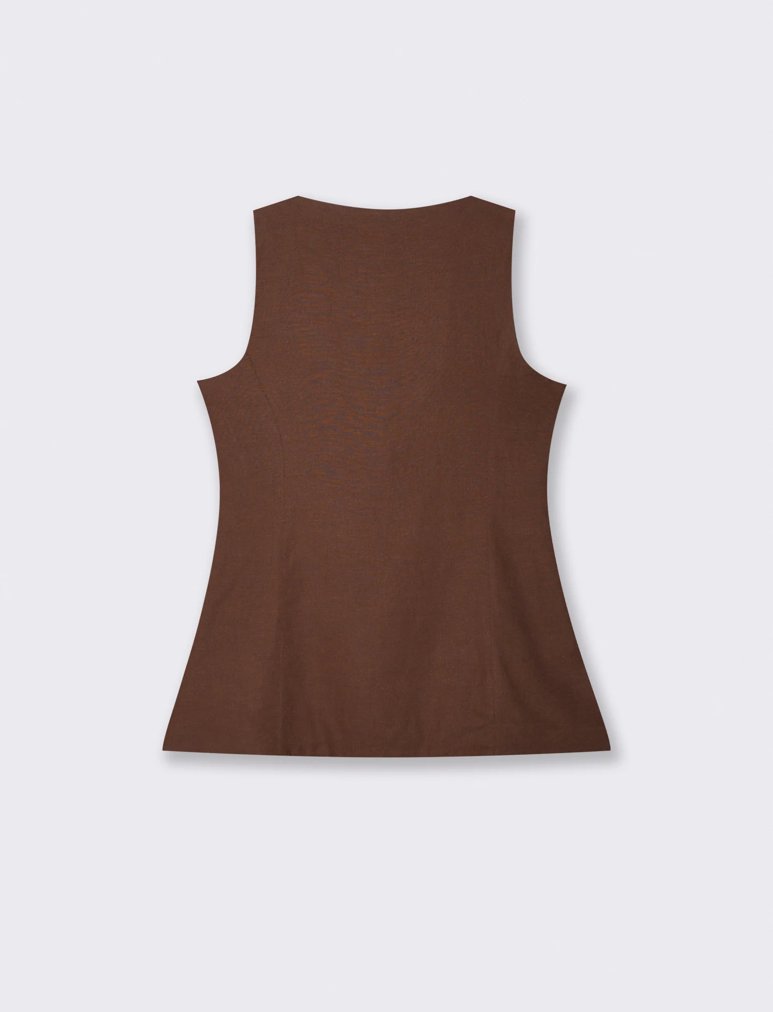 Gilet con Scollo Quadrato e Bottoni - Marrone cioccolato - Image 4