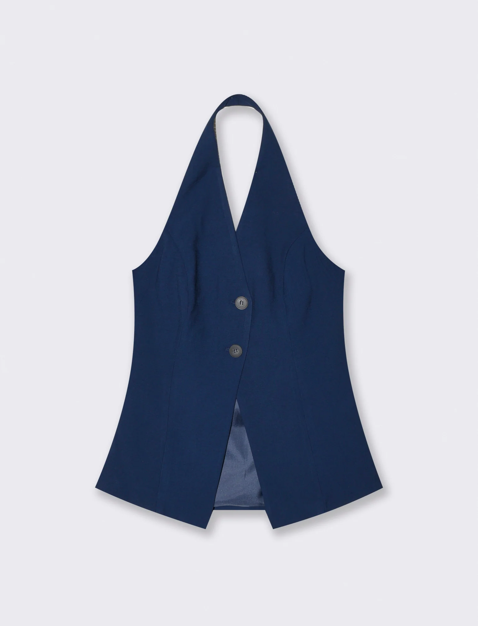 Gilet con scollo sulla schiena - Blu - Image 4