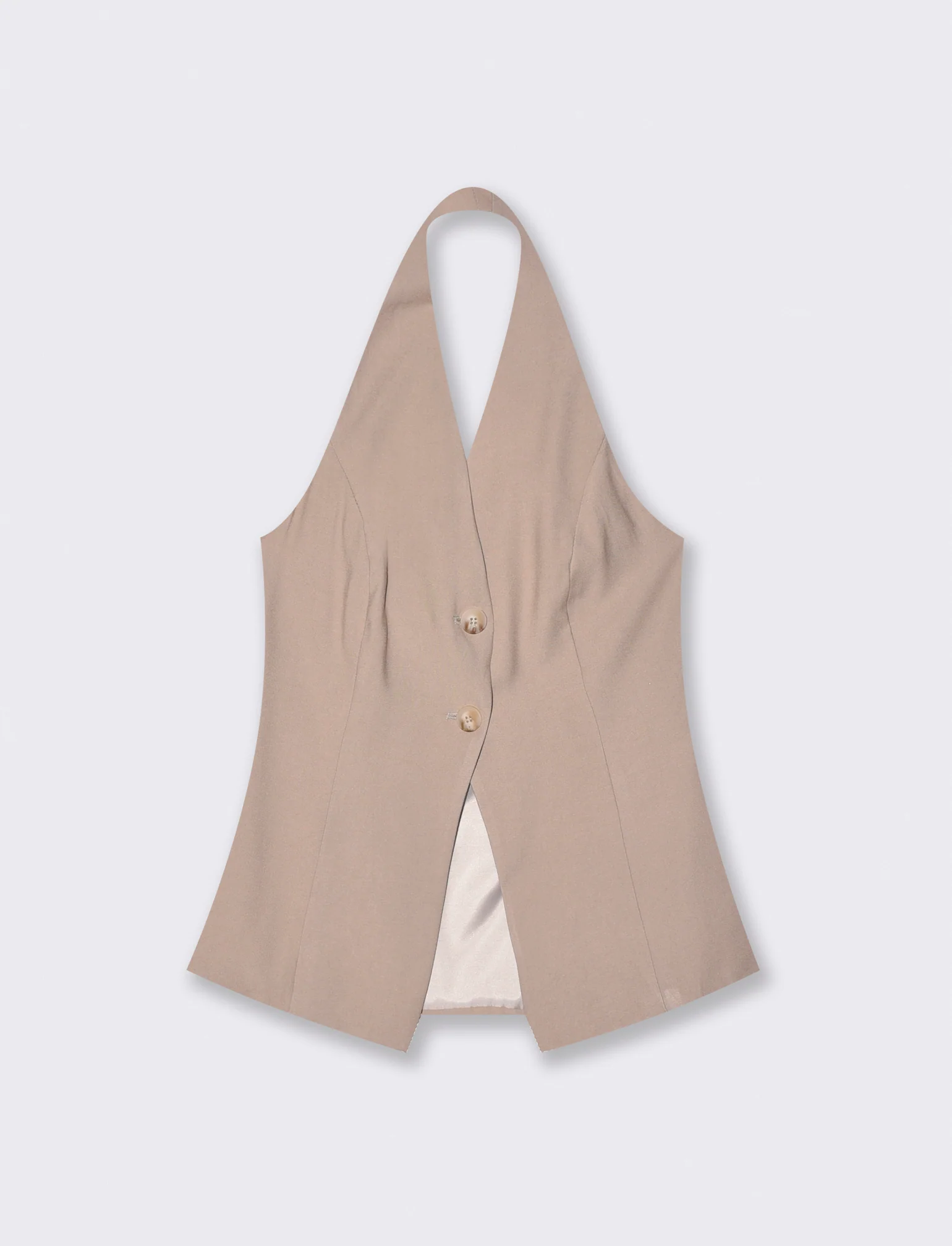 Gilet con scollo sulla schiena - Grigio fango
