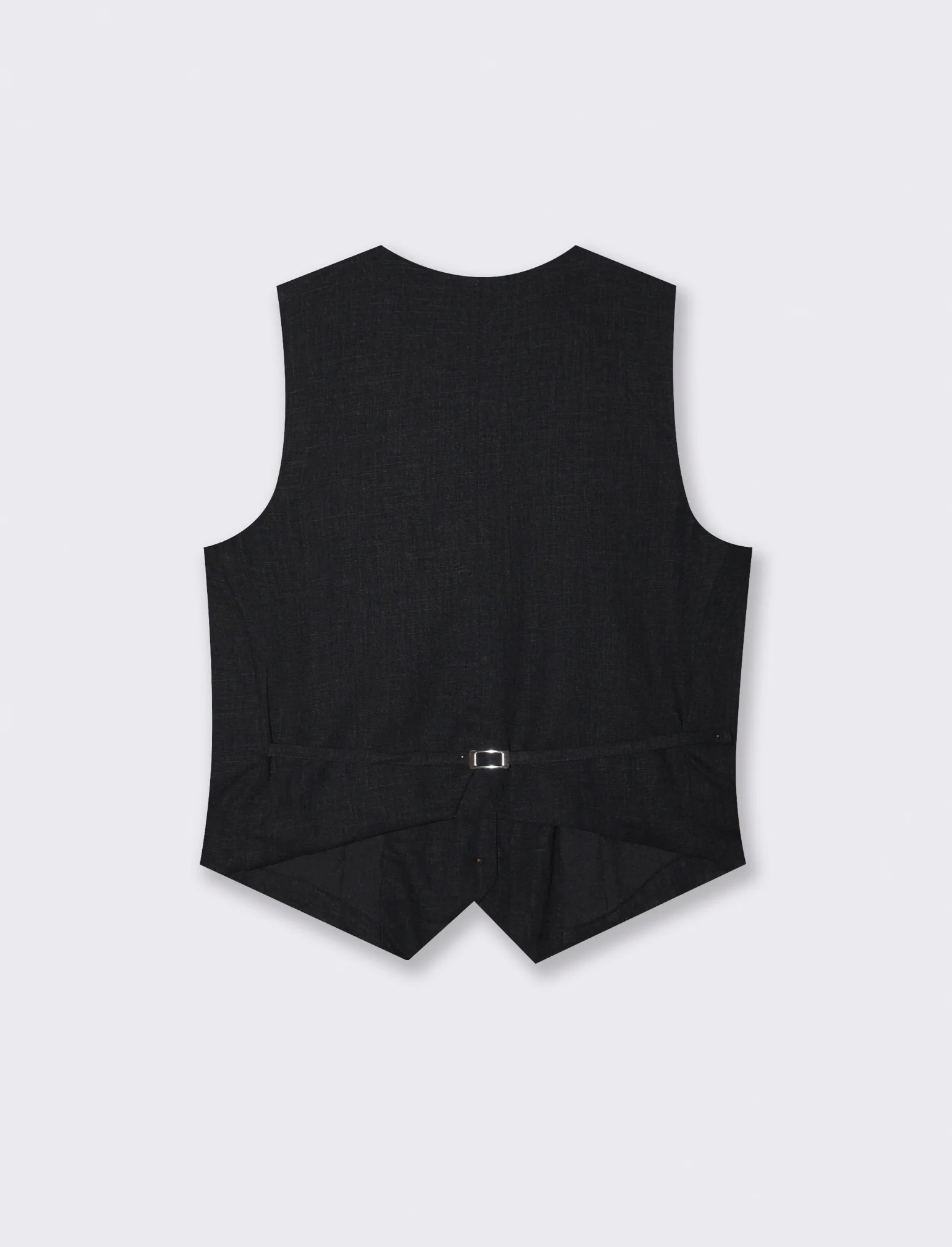 Gilet con tasche a taglio davanti - Nero - Image 5