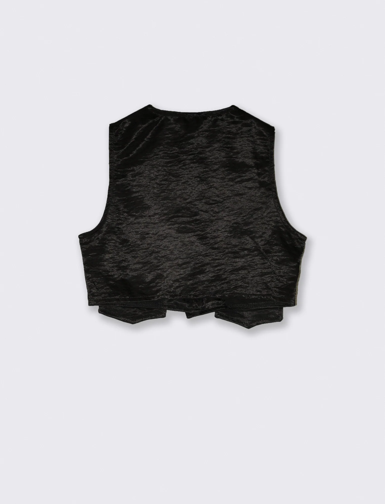 Gilet corto elegante dal tessuto lucido. - Nero - Image 2