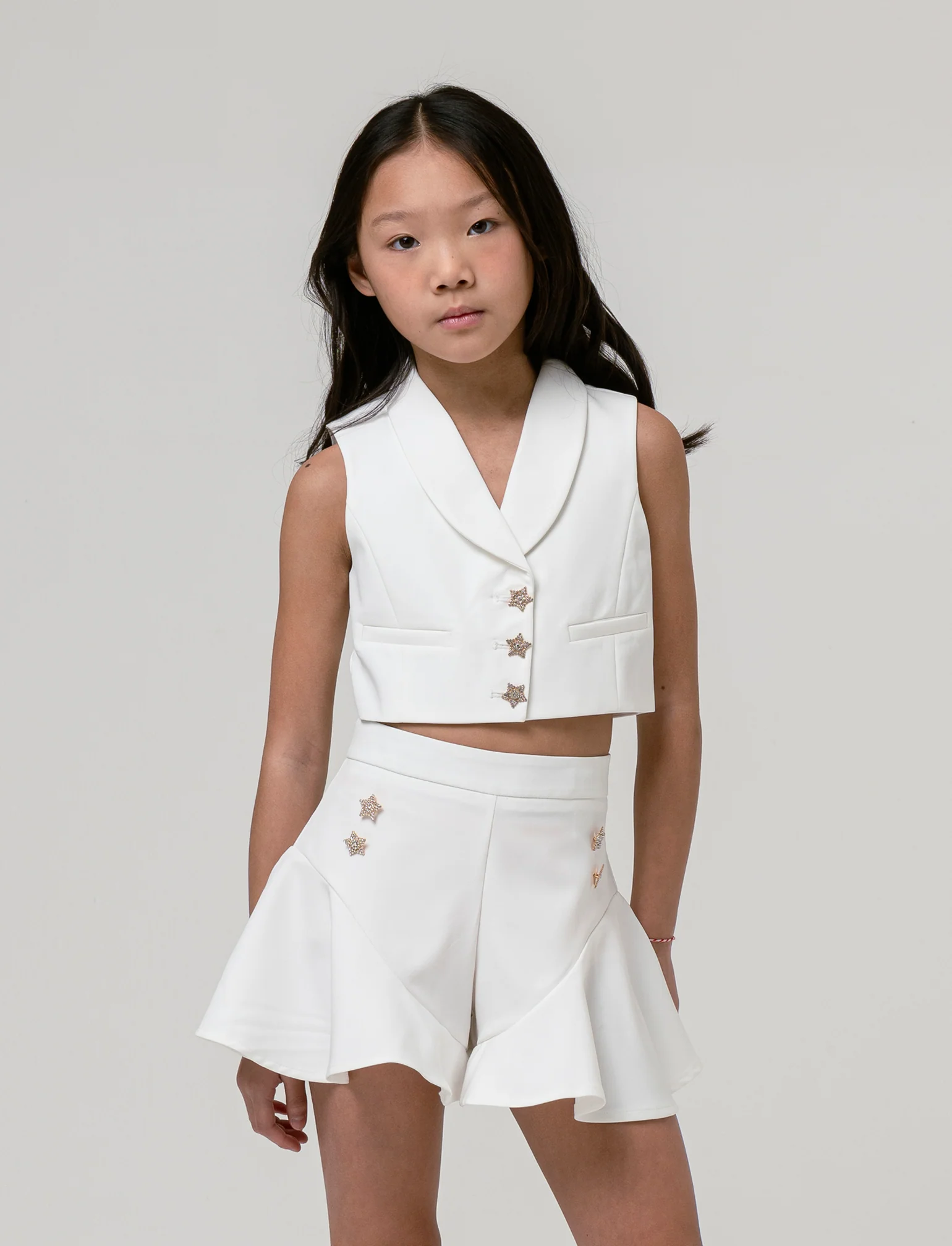 Gilet elegante da bambina - Bianco latte