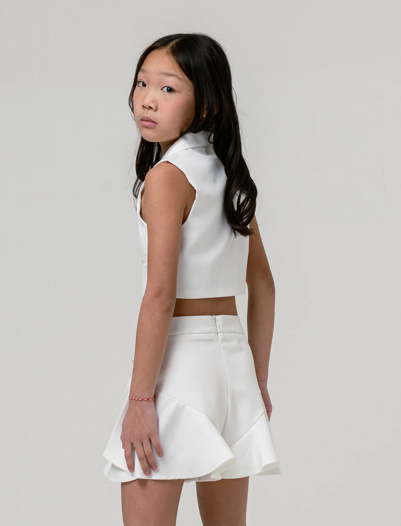 Gilet elegante da bambina - Bianco latte - Image 2