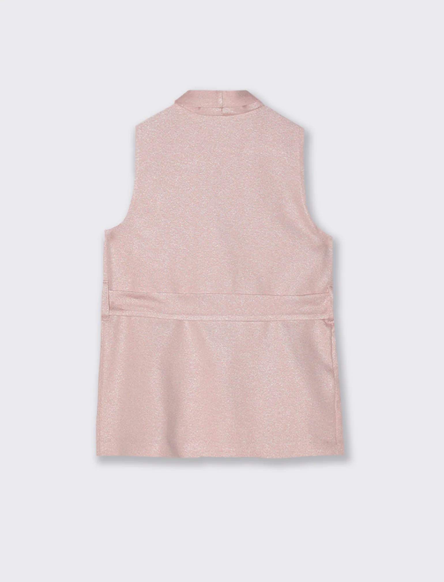 Gilet elegante da bambina in tessuto effetto lamè. - Rosa - Image 3