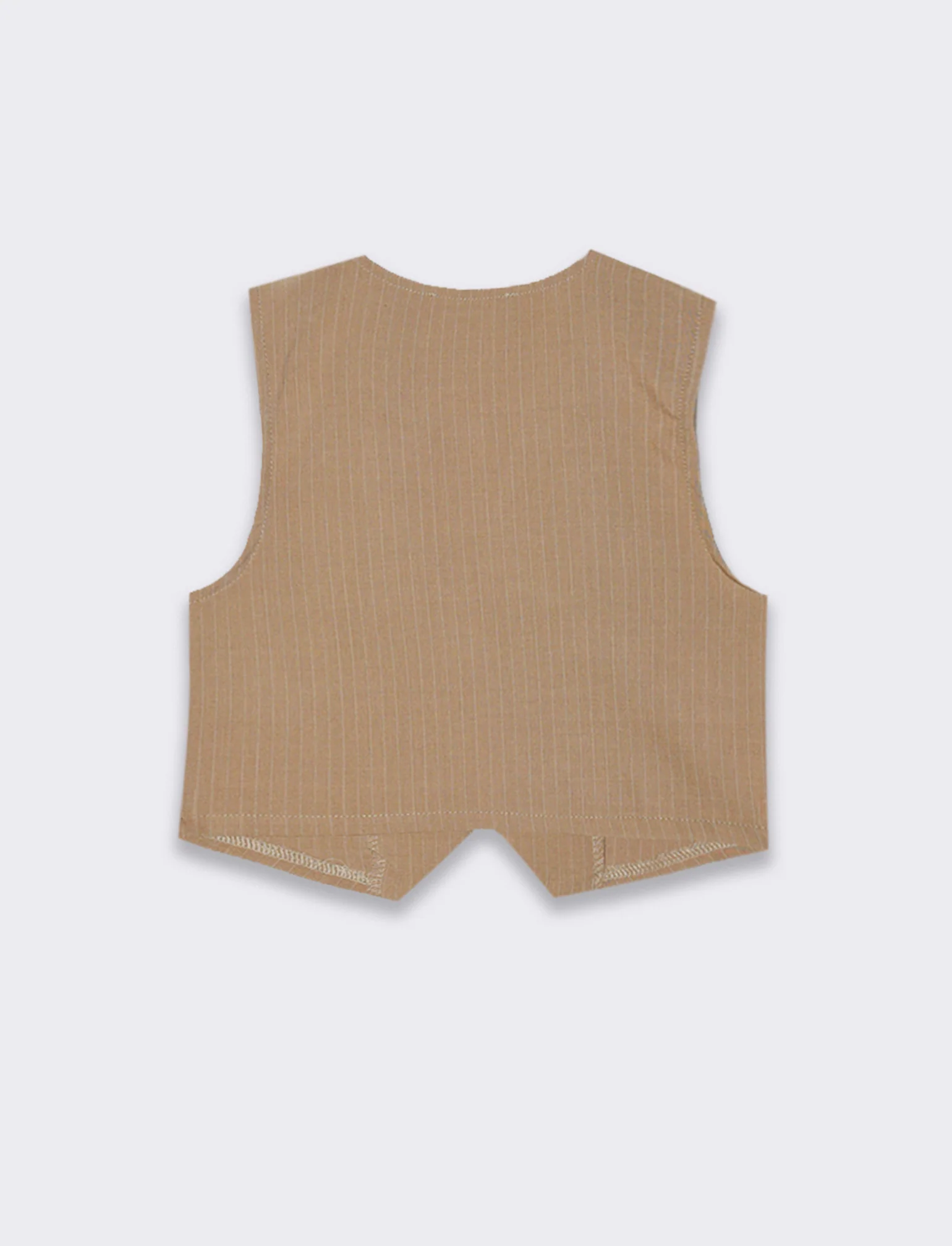 Gilet estivo gessato da bambina. - Beige - Image 4