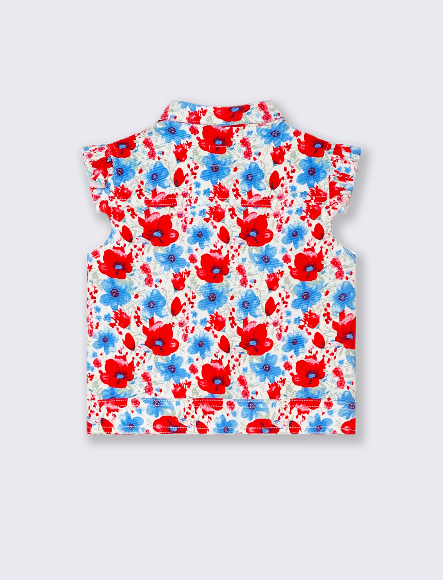 Gilet fiorato giromanica da neonata - Fantasia - Image 2