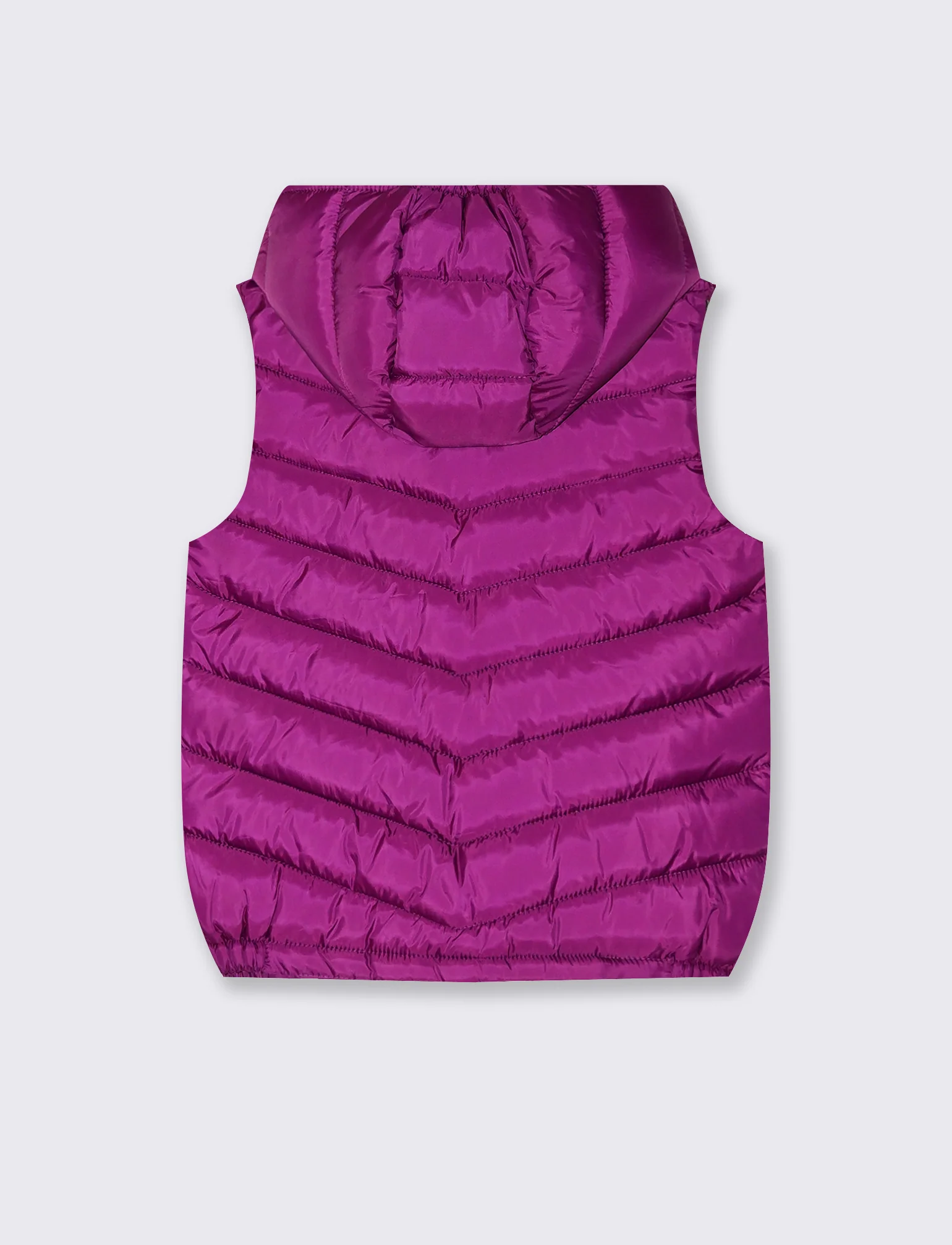 Gilet imbottito con cappuccio e tasche - Fuxia azalea - Image 2