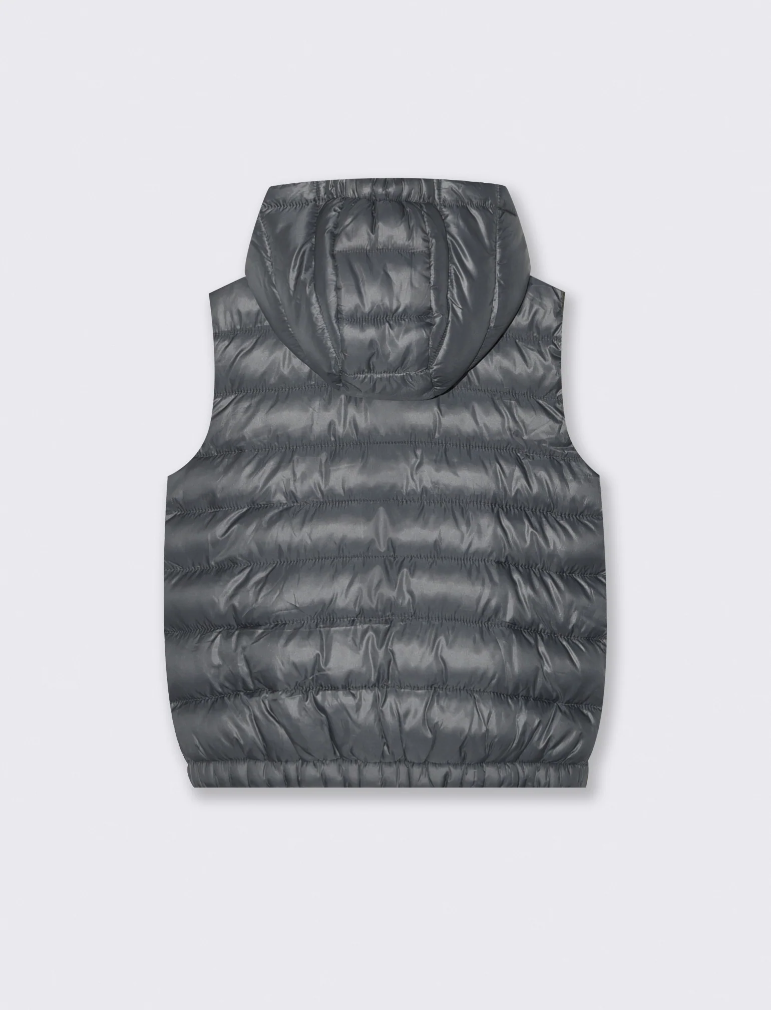 Gilet imbottito leggero con cappuccio - Grigio - Image 2