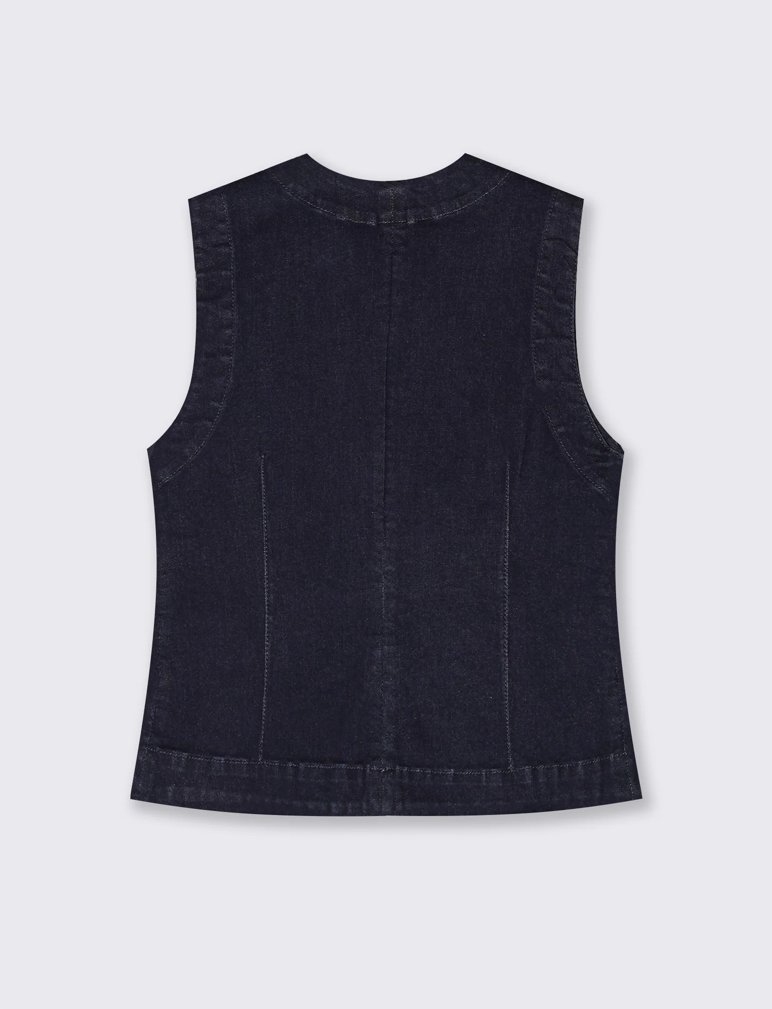 Gilet in denim con tasche a taglio avanti - Denim - Image 2