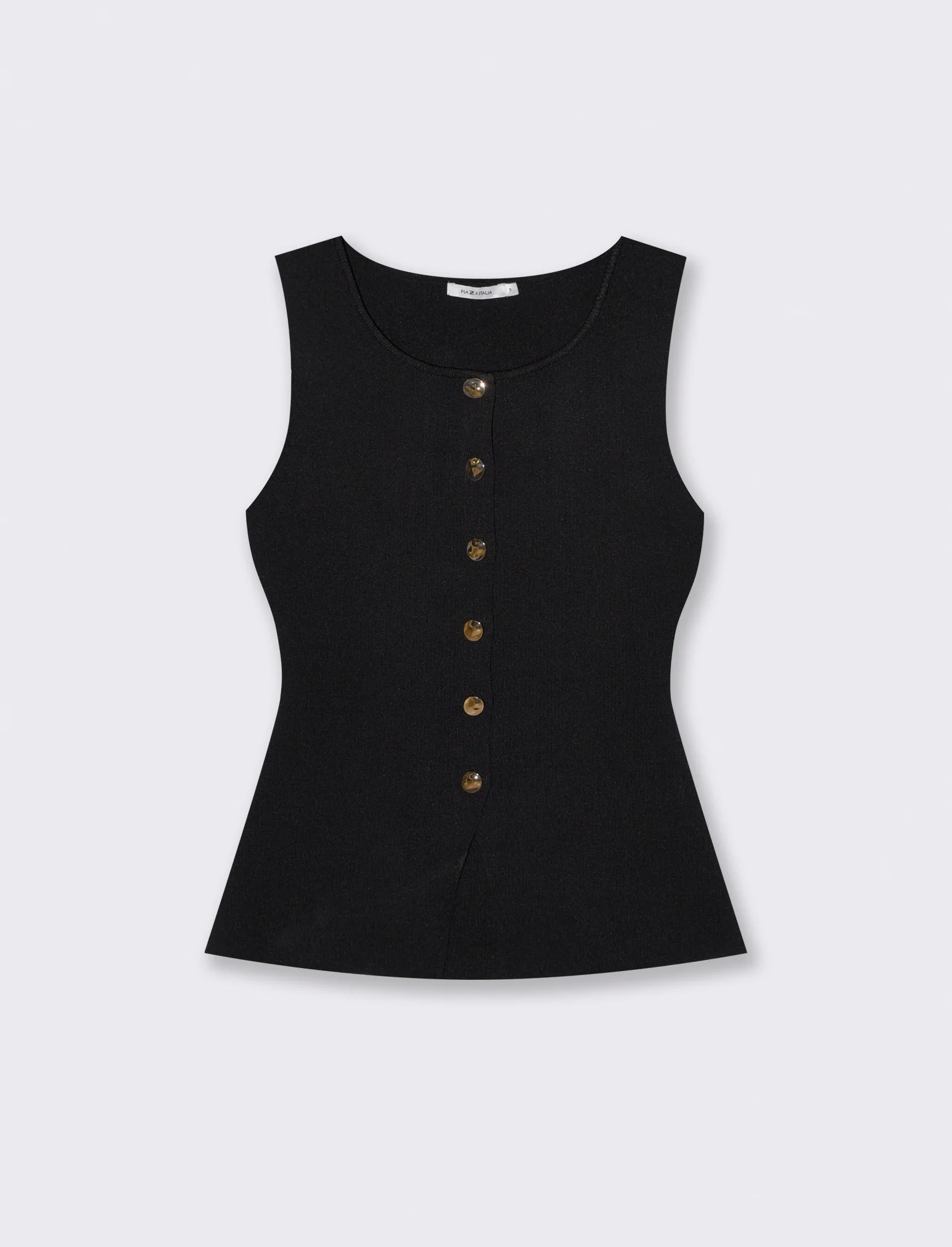 Gilet in maglia con bottoni - Nero